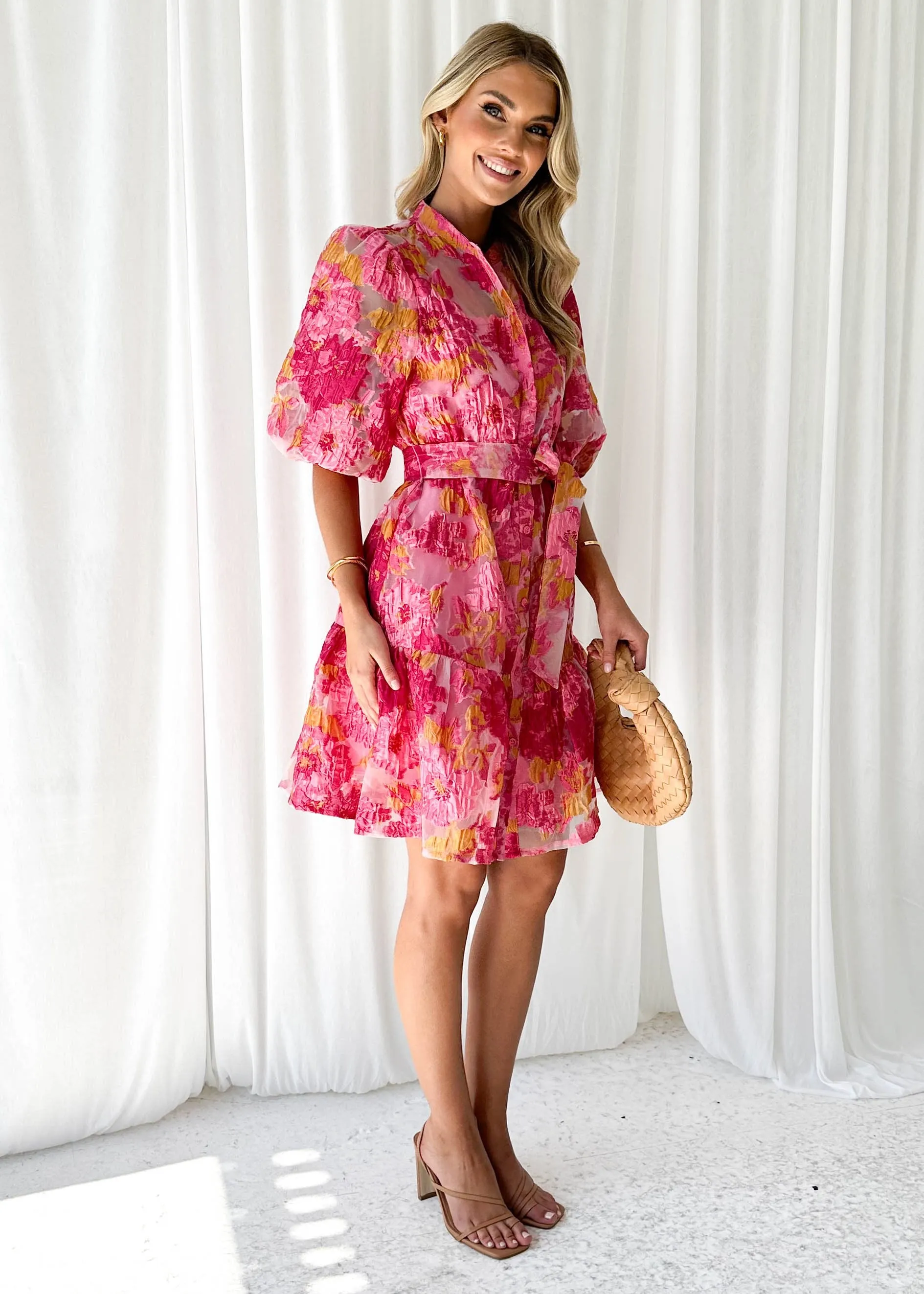 Eeser Dress - Pink Jacquard sold by Gingham & Heels product image thumbnail 4