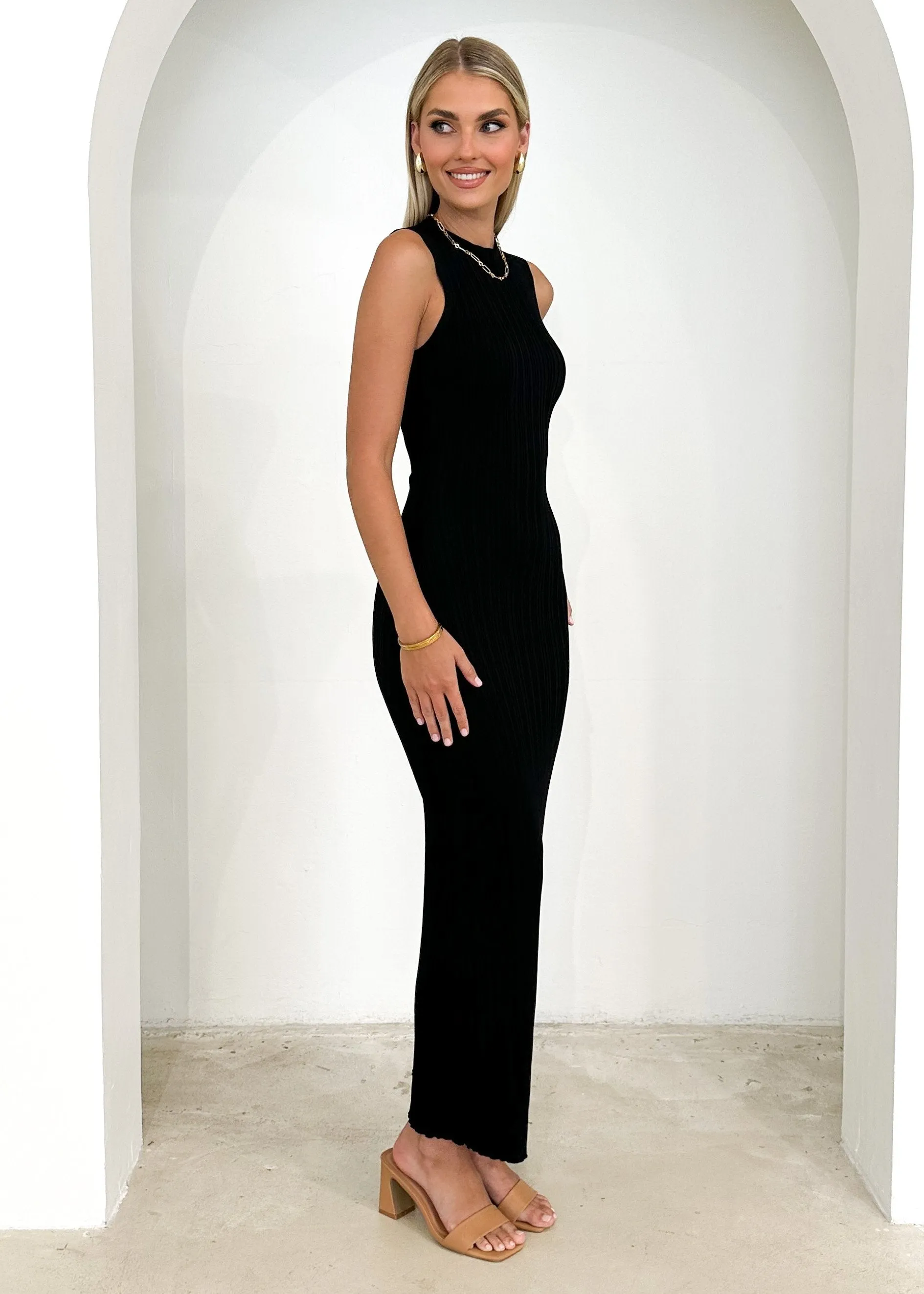 Edsoe Knit Midi Dress - Black sold by Gingham & Heels product image thumbnail 4