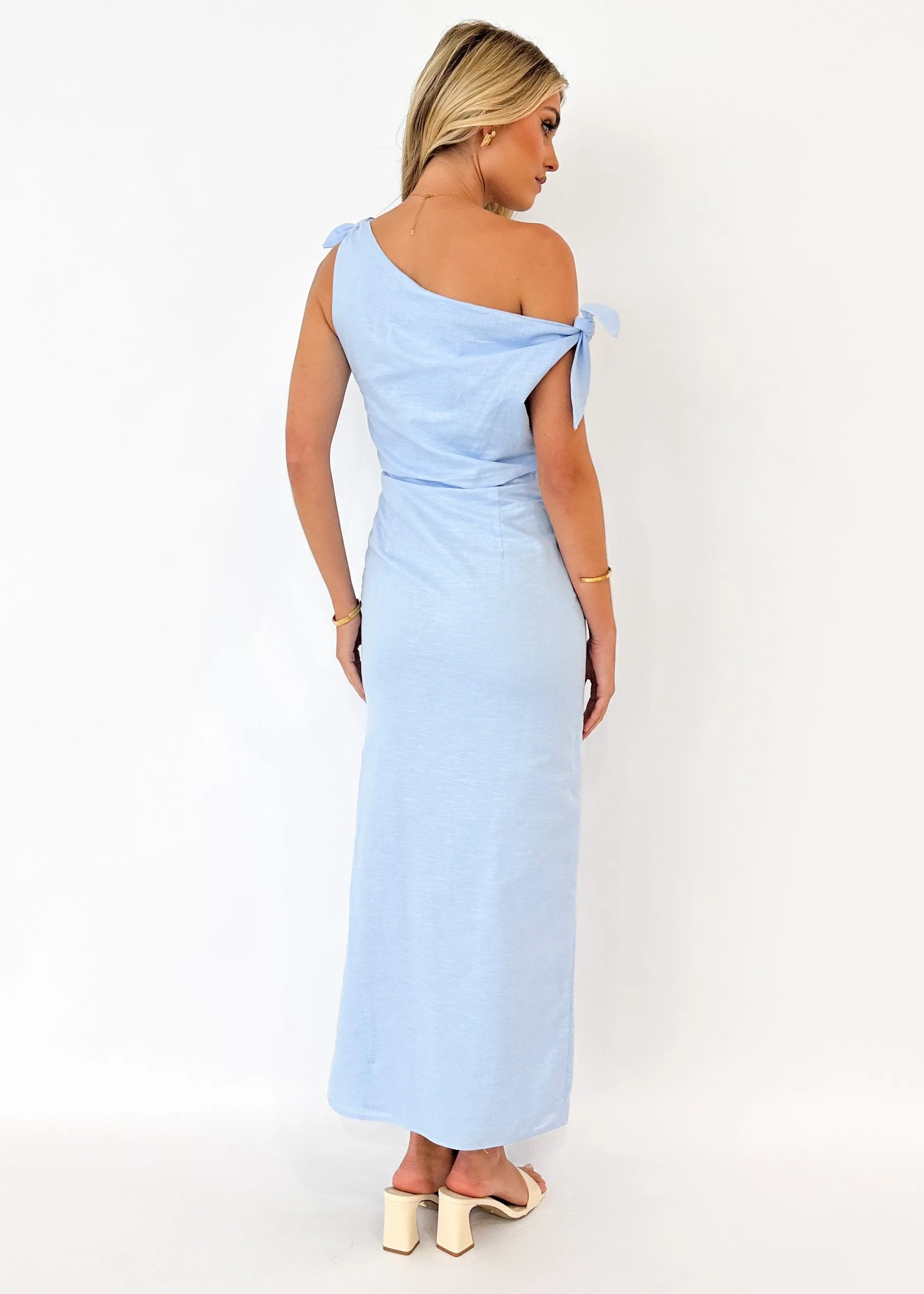 Lanto One Shoulder Midi Dress - Ice Blue sold by Gingham & Heels product image thumbnail 5