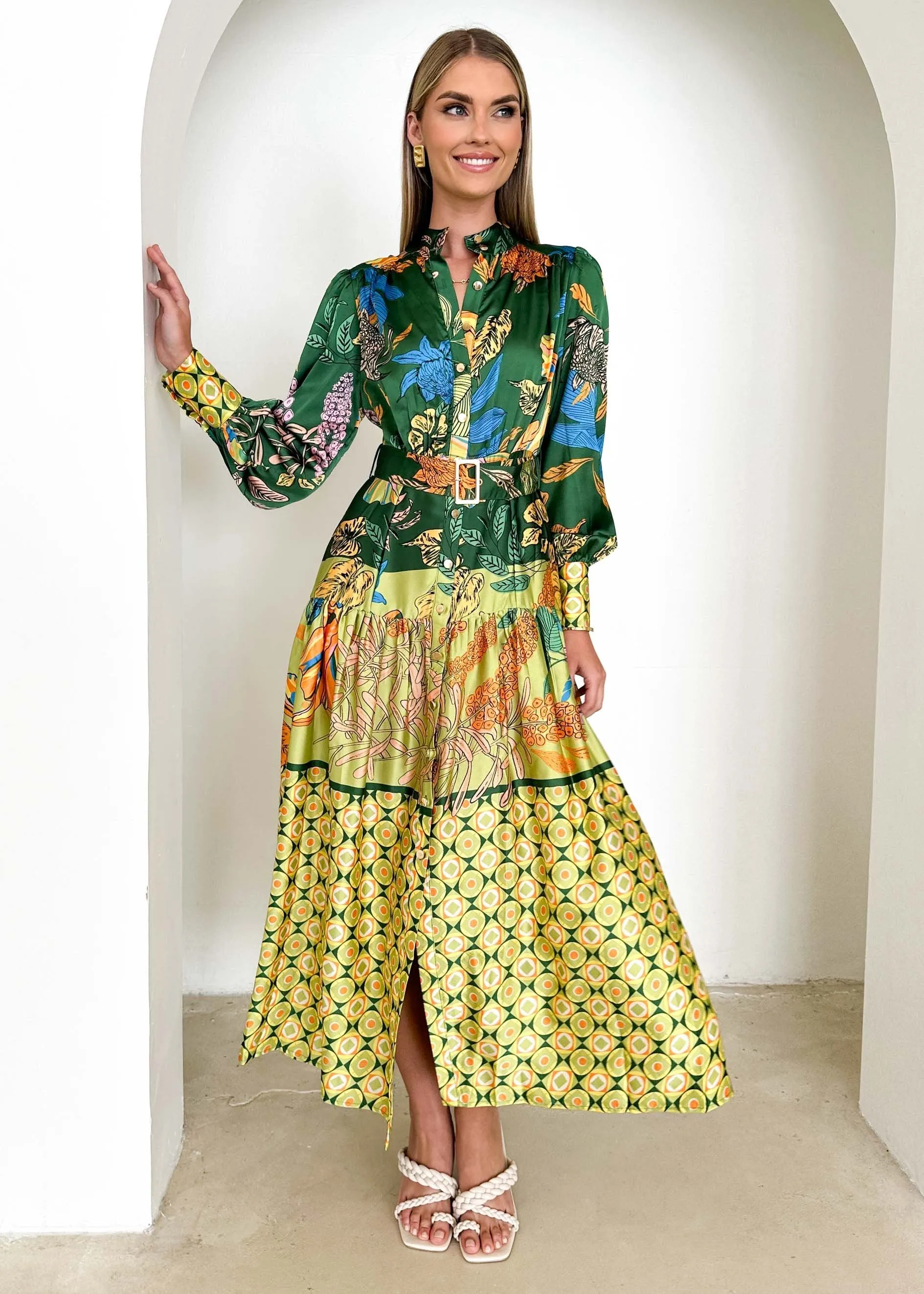 Naira Maxi Dress - Green Banksia sold by Gingham & Heels