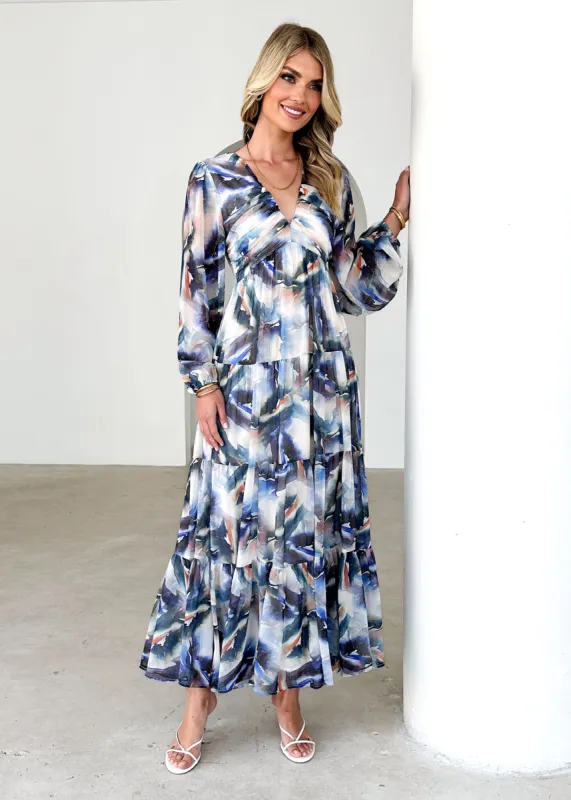 Hysteria Maxi Dress - Saphire Abstract sold by Gingham & Heels