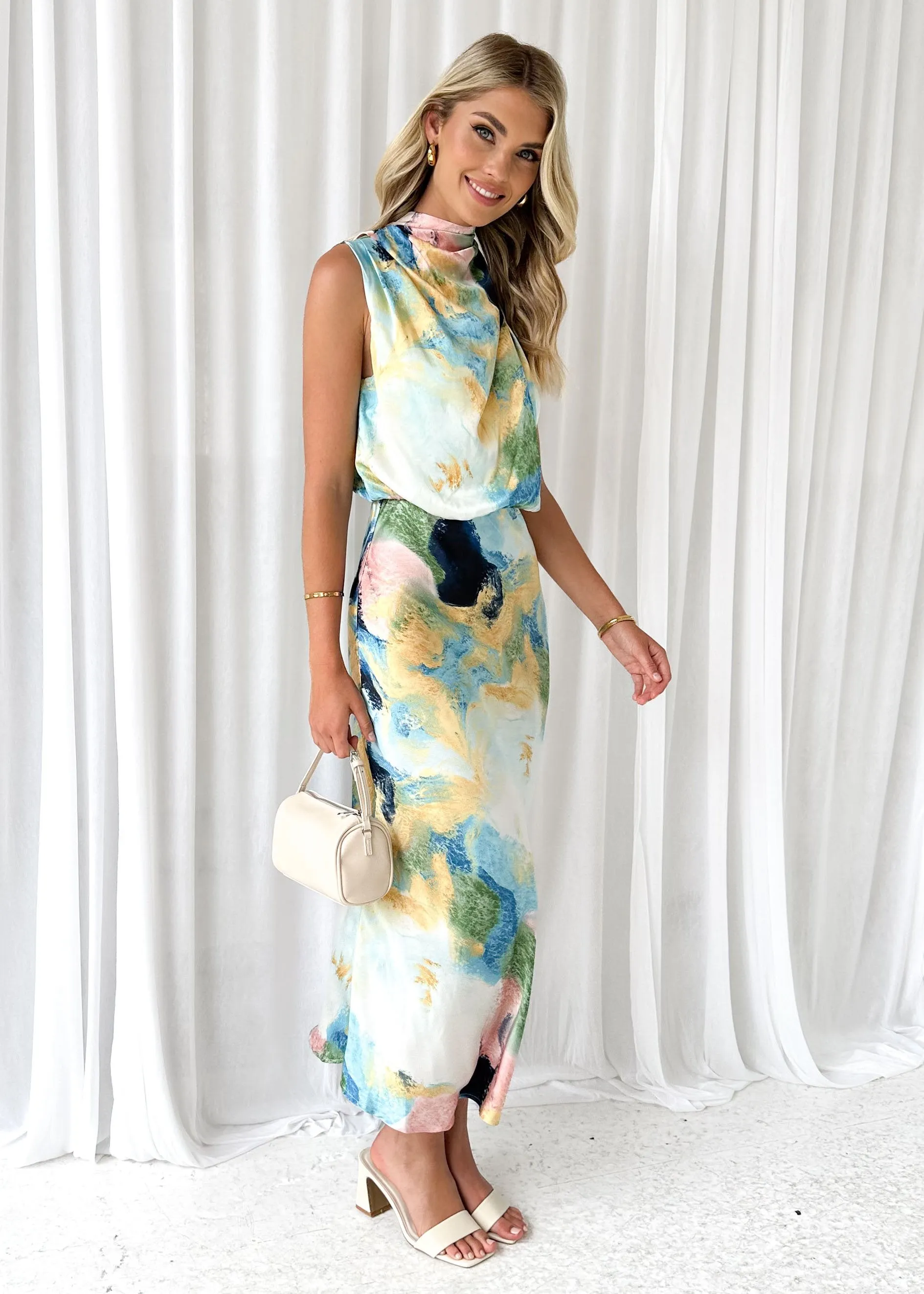 Pella Midi Dress - Pastel Splash sold by Gingham & Heels product image thumbnail 2