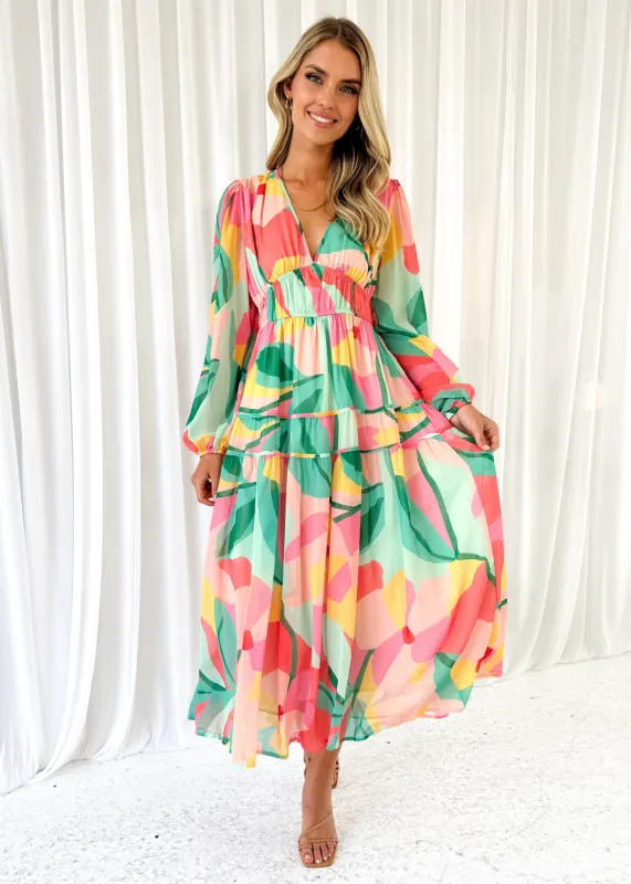 Sylvannah Maxi Dress - Watermelon Spritz sold by Gingham & Heels