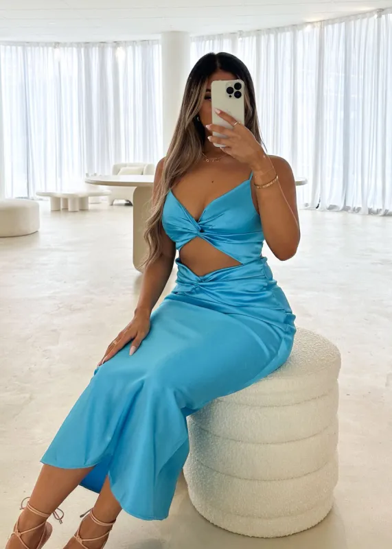 Vivine Midi Dress - Blue sold by Gingham & Heels