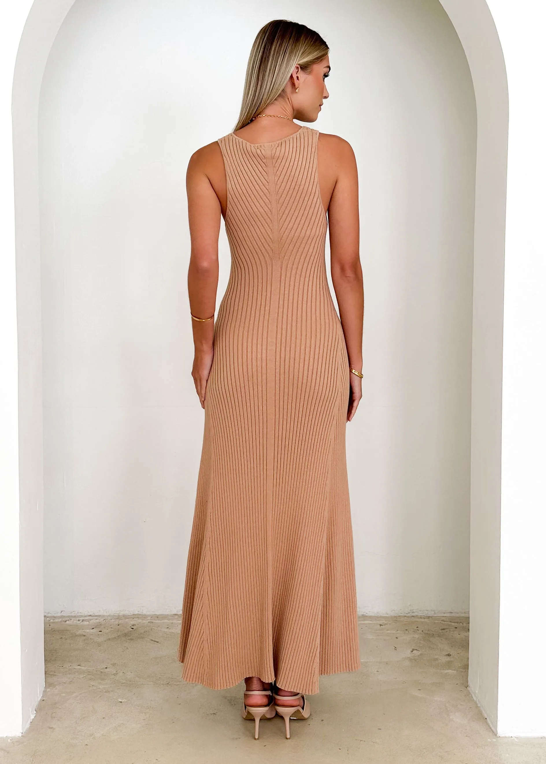 Josie Knit Maxi Dress - Beige sold by Gingham & Heels product image thumbnail 5