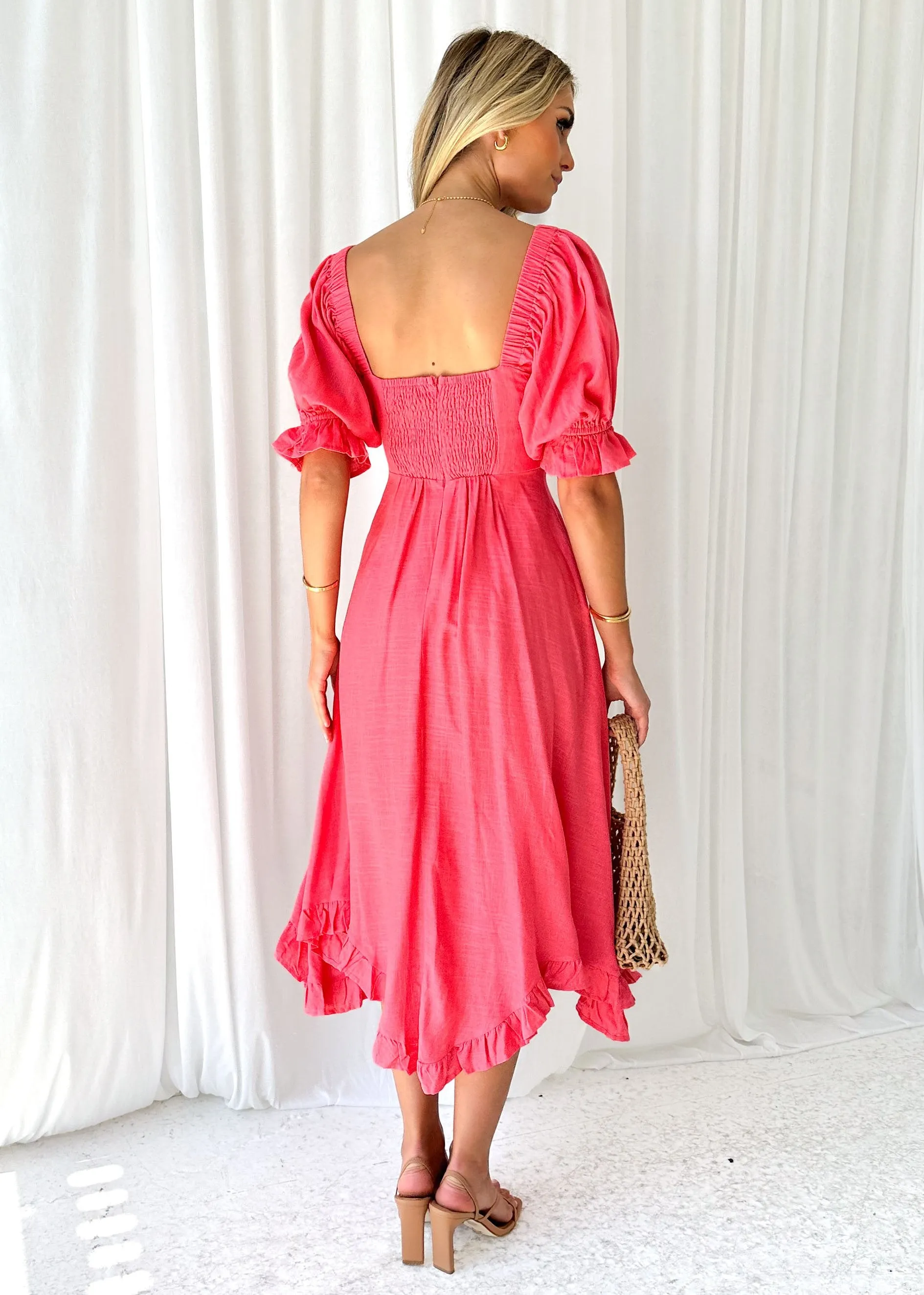 Tamanah Midi Dress - Watermelon sold by Gingham & Heels product image thumbnail 5