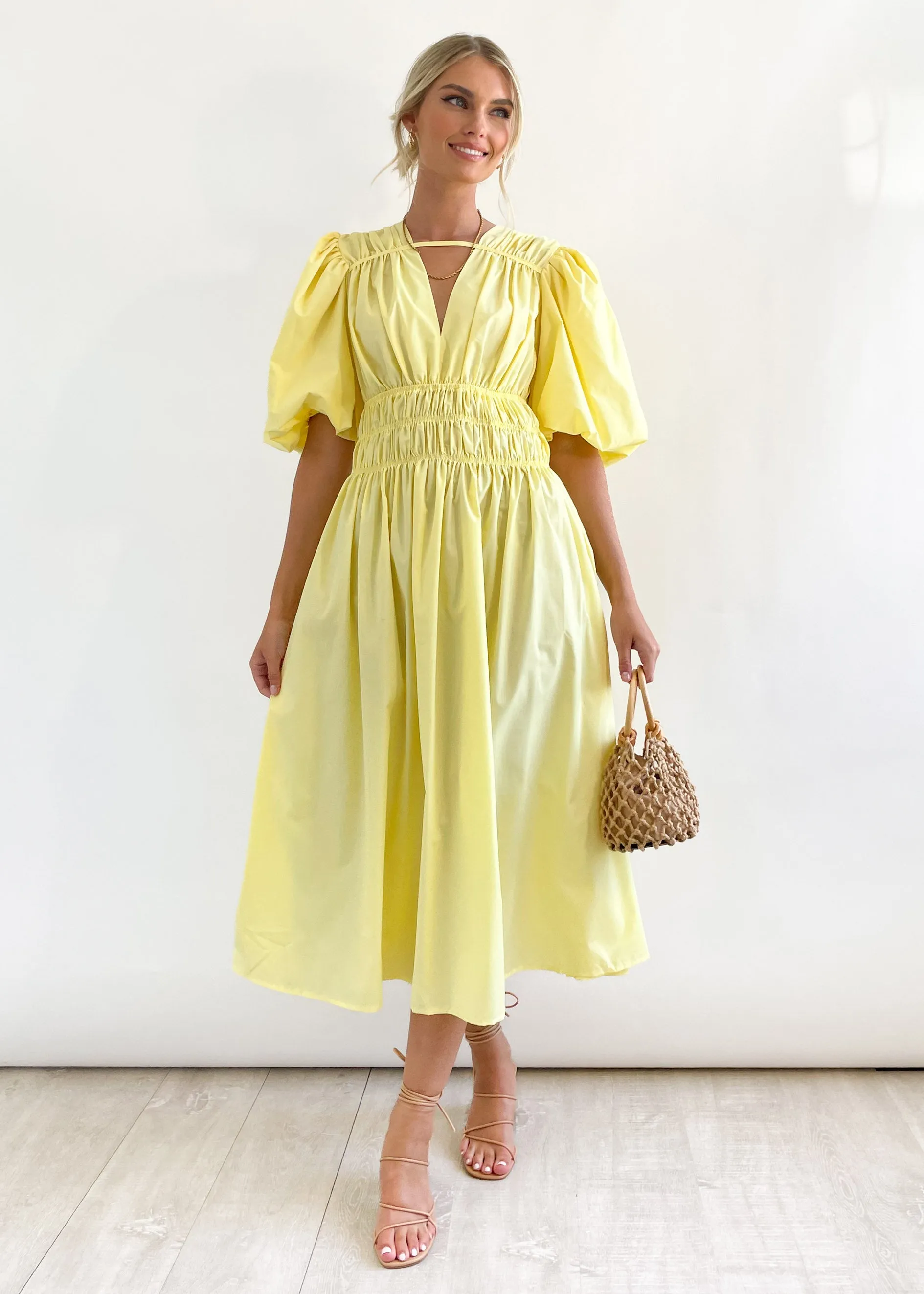 Alexia Midi Dress - Yellow sold by Gingham & Heels product image thumbnail 4