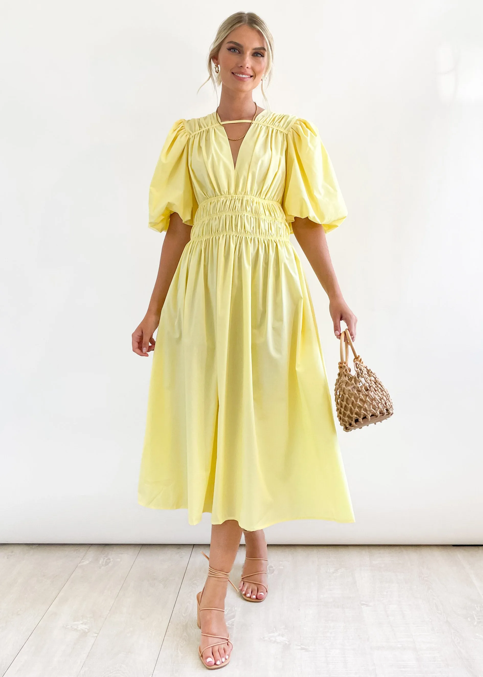Alexia Midi Dress - Yellow sold by Gingham & Heels product image thumbnail 5