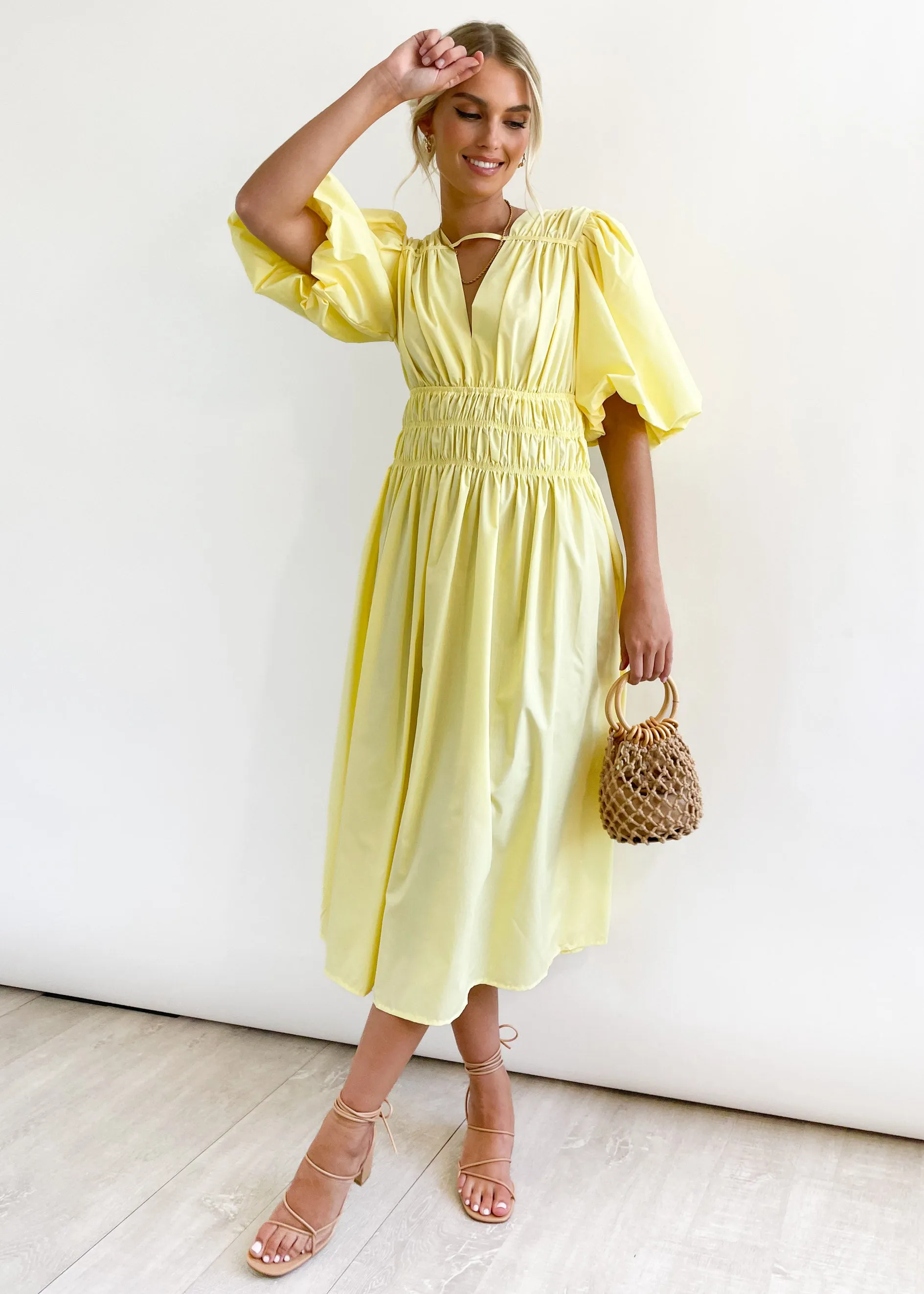 Alexia Midi Dress - Yellow sold by Gingham & Heels product image thumbnail 2
