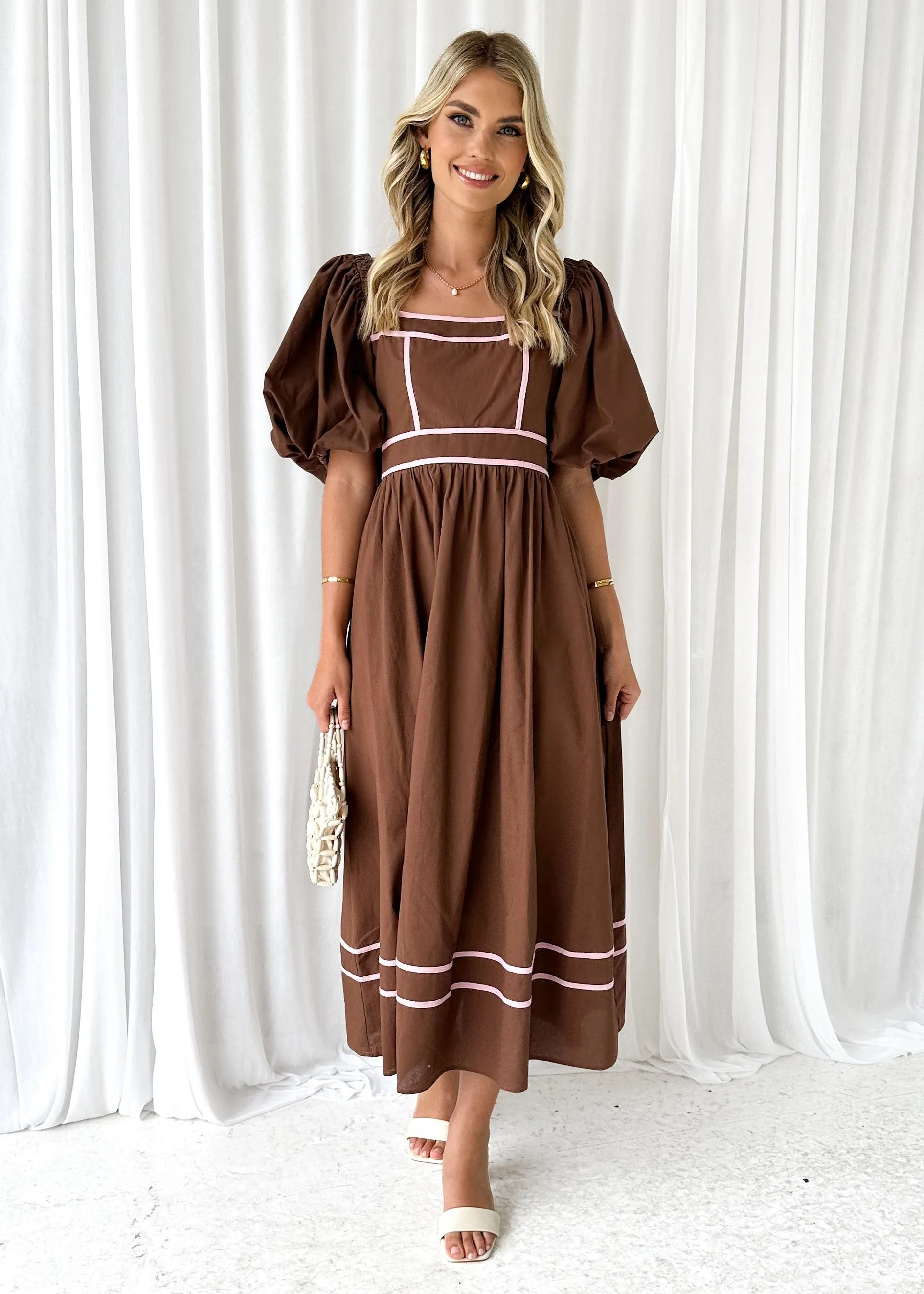Geelo Midi Dress - Chocolate sold by Gingham & Heels product image thumbnail 3