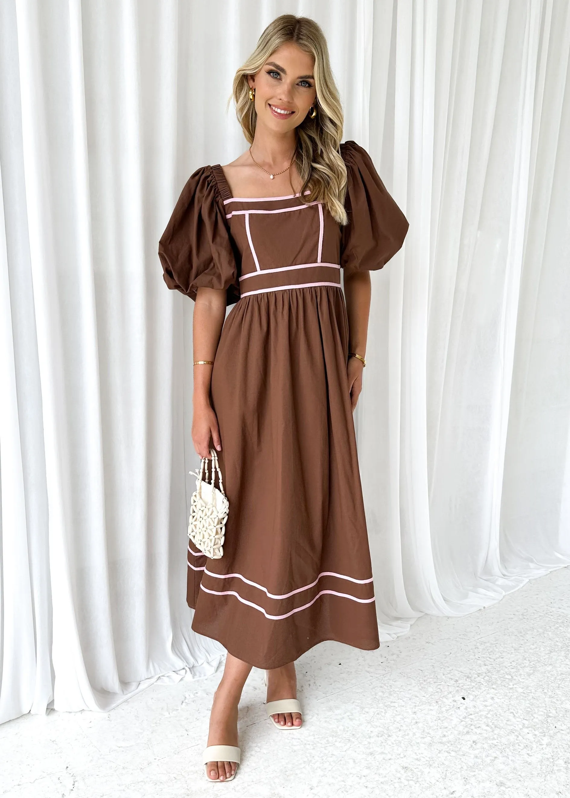 Geelo Midi Dress - Chocolate sold by Gingham & Heels product image thumbnail 2