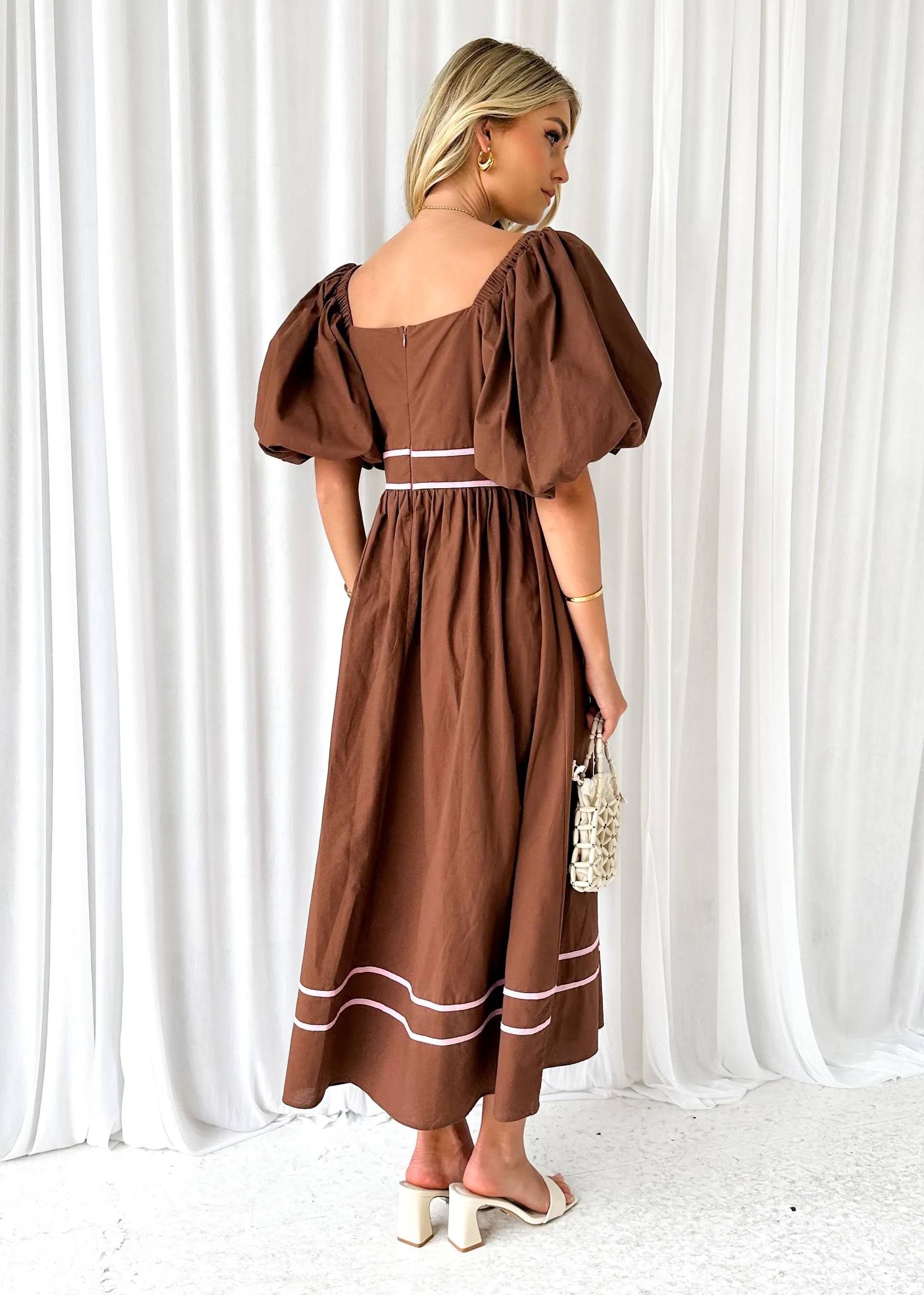 Geelo Midi Dress - Chocolate sold by Gingham & Heels product image thumbnail 5