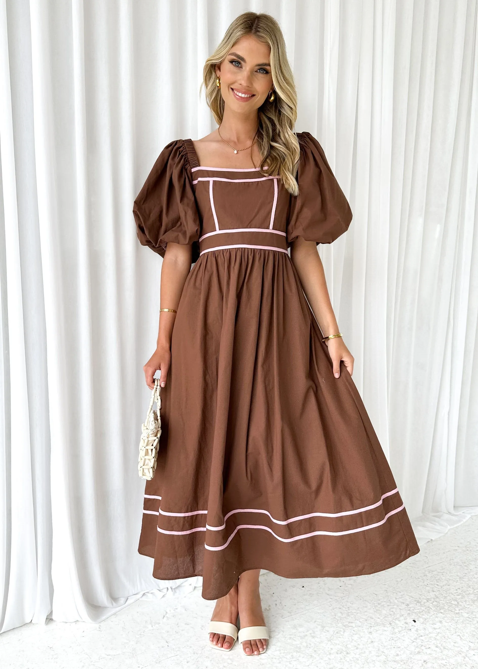 Geelo Midi Dress - Chocolate sold by Gingham & Heels