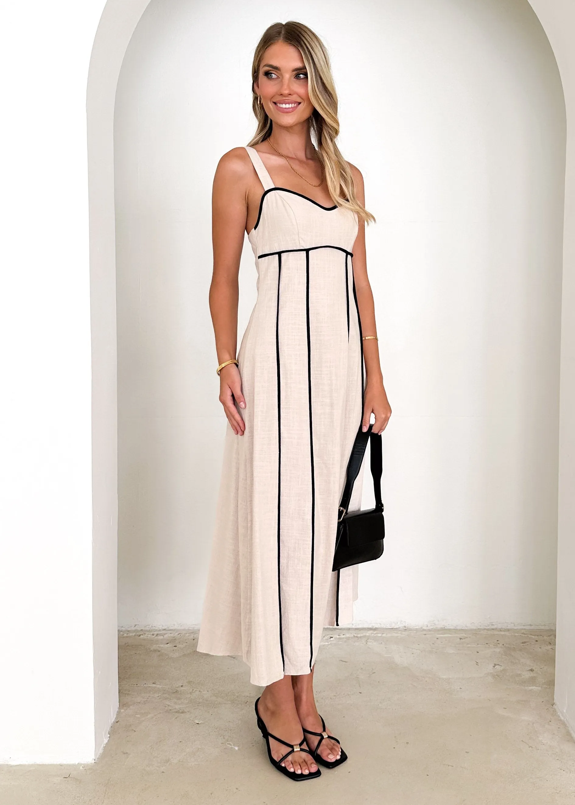 Nicolla Midi Dress - Sand sold by Gingham & Heels product image thumbnail 4