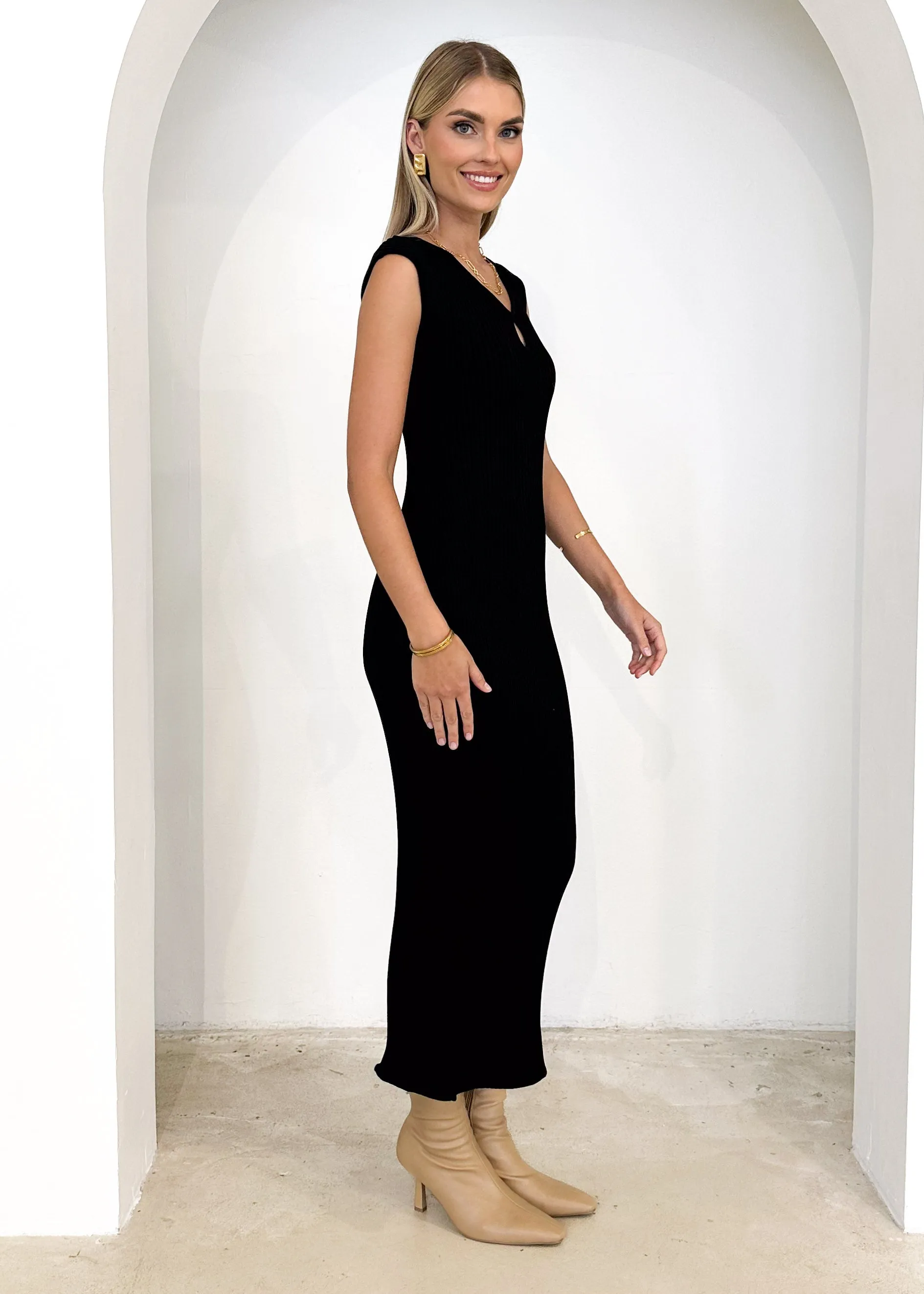 Carver Knit Maxi Dress - Black sold by Gingham & Heels product image thumbnail 4