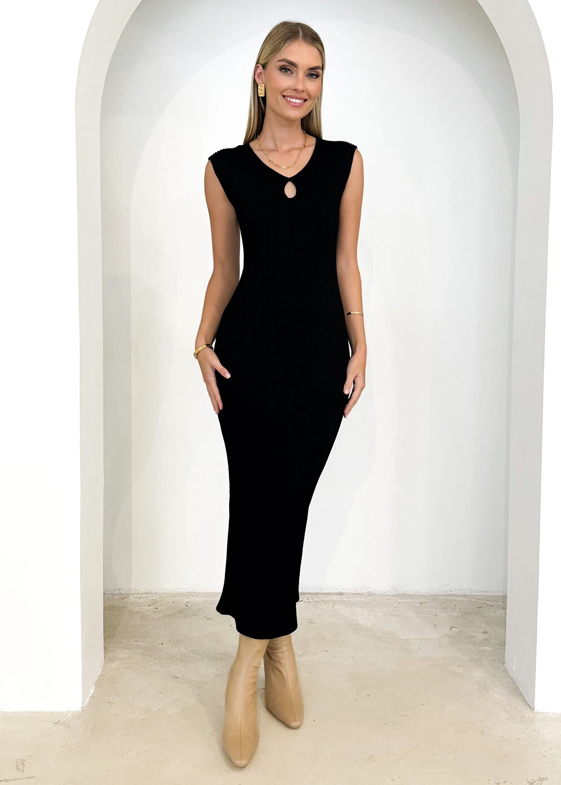 Carver Knit Maxi Dress - Black sold by Gingham & Heels product image thumbnail 3