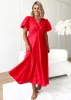 Yilkia Linen Midi Dress - Red sold by Gingham & Heels