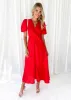 Yilkia Linen Midi Dress - Red sold by Gingham & Heels
