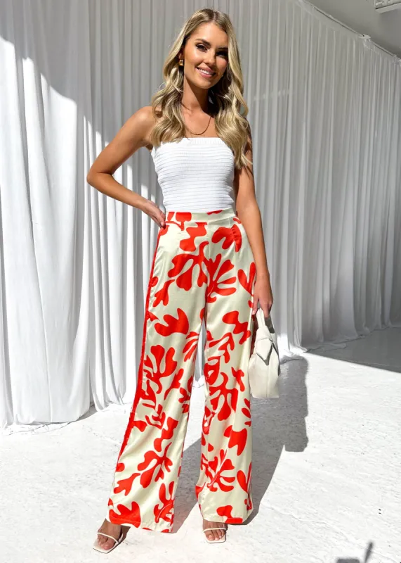 Avianna Pants - Orange Botanica sold by Gingham & Heels