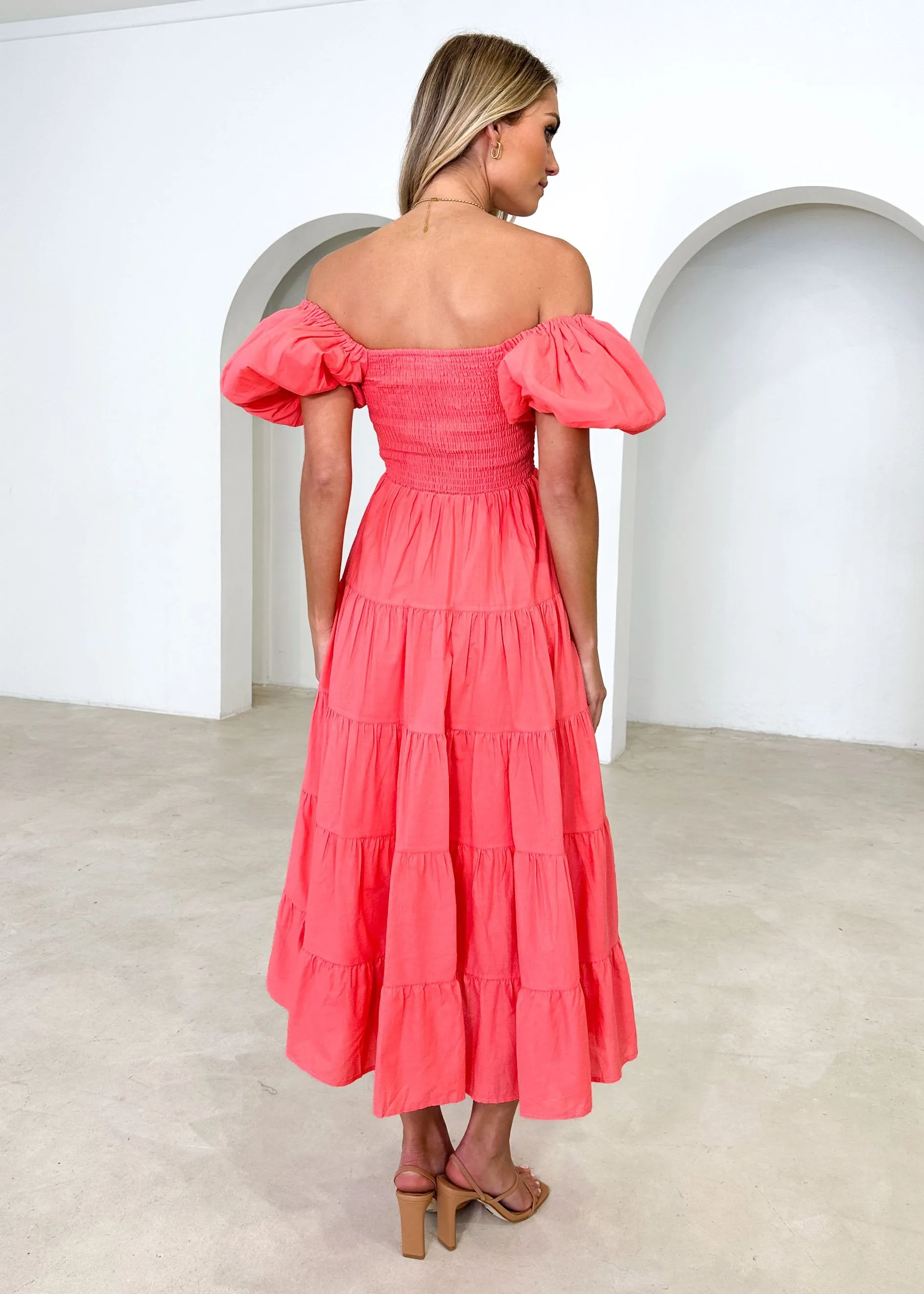 Darlah Midi Dress - Coral sold by Gingham & Heels product image thumbnail 5