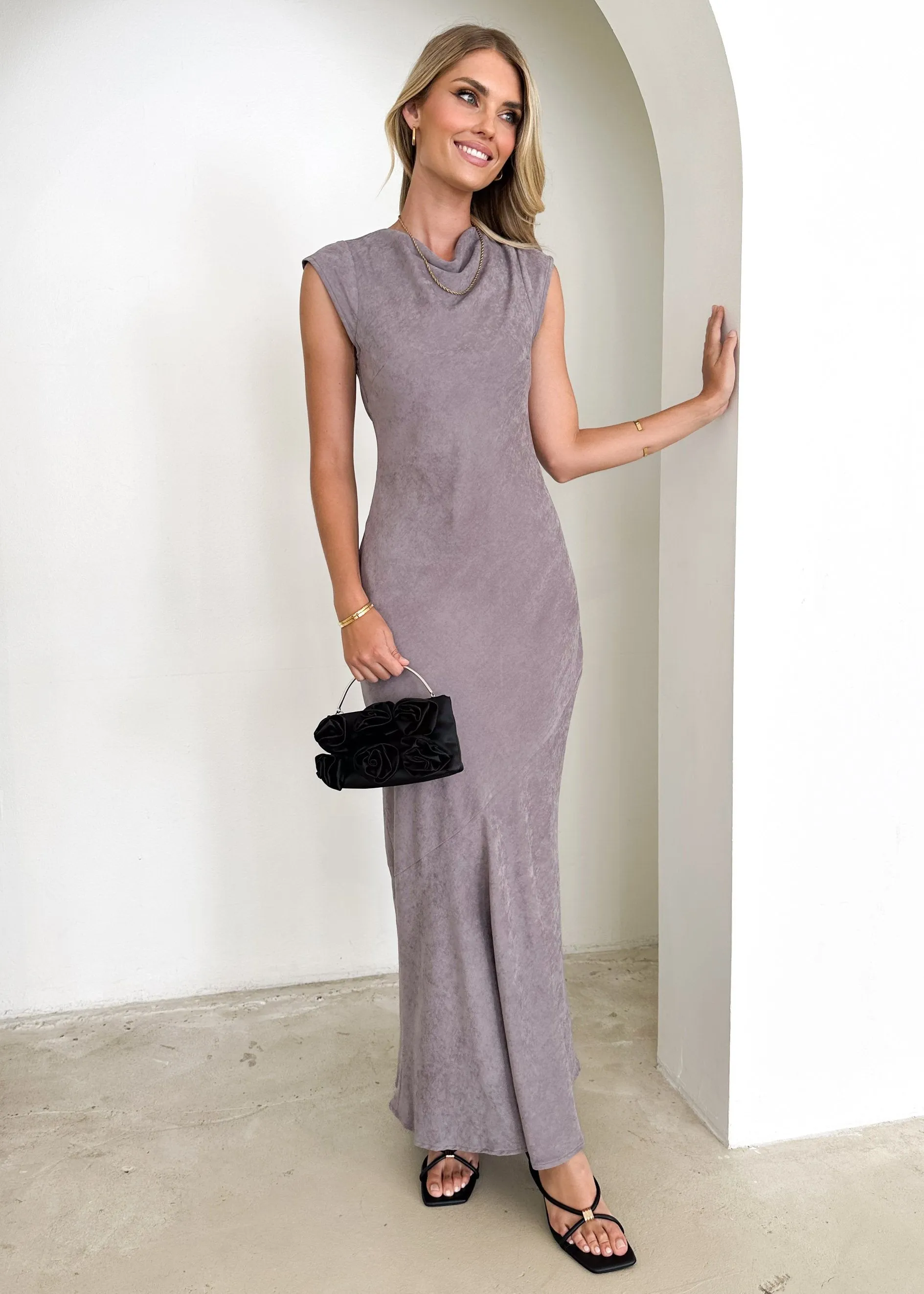 Olivia Maxi Dress - Charcoal sold by Gingham & Heels product image thumbnail 3