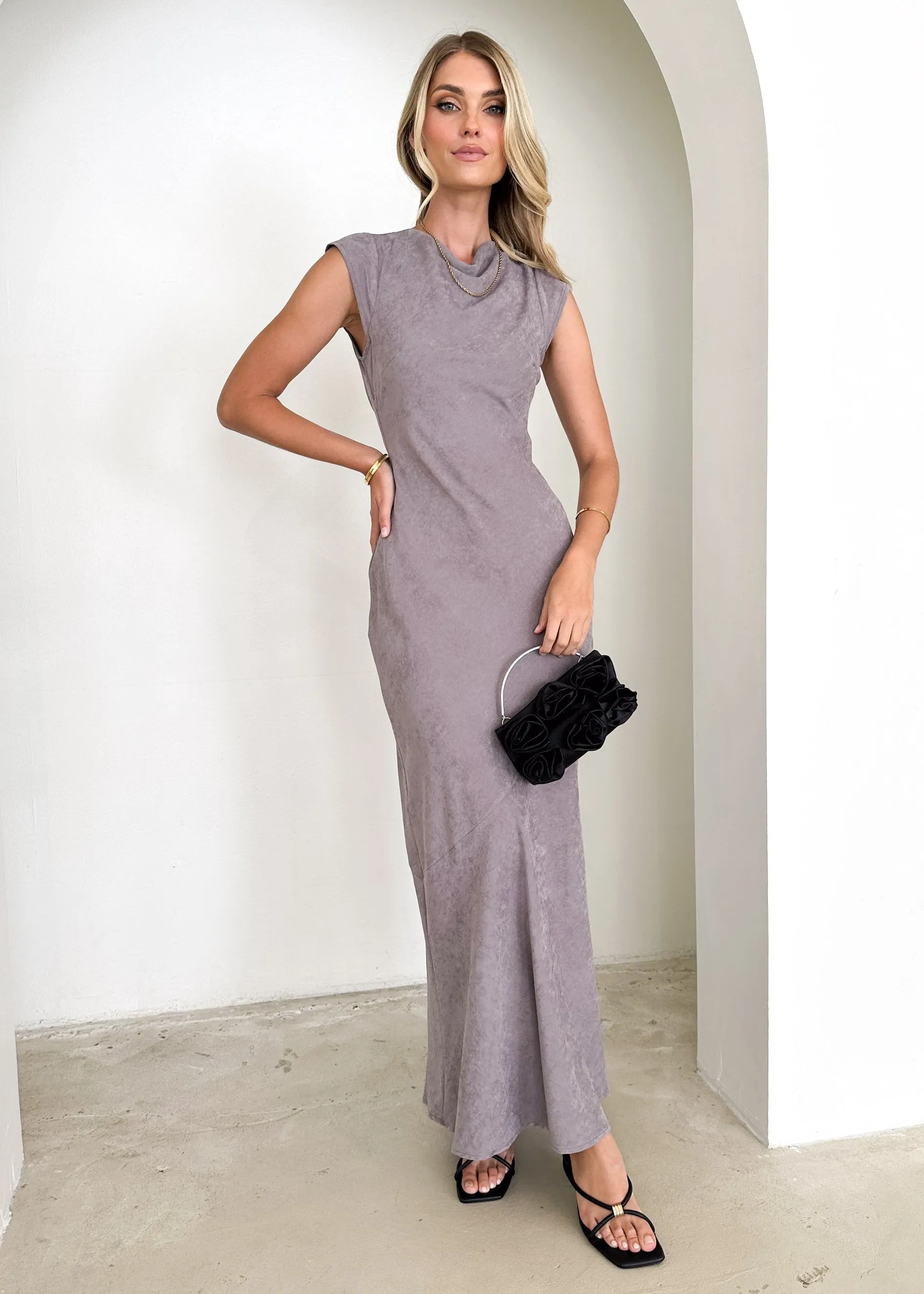 Olivia Maxi Dress - Charcoal sold by Gingham & Heels product image thumbnail 5