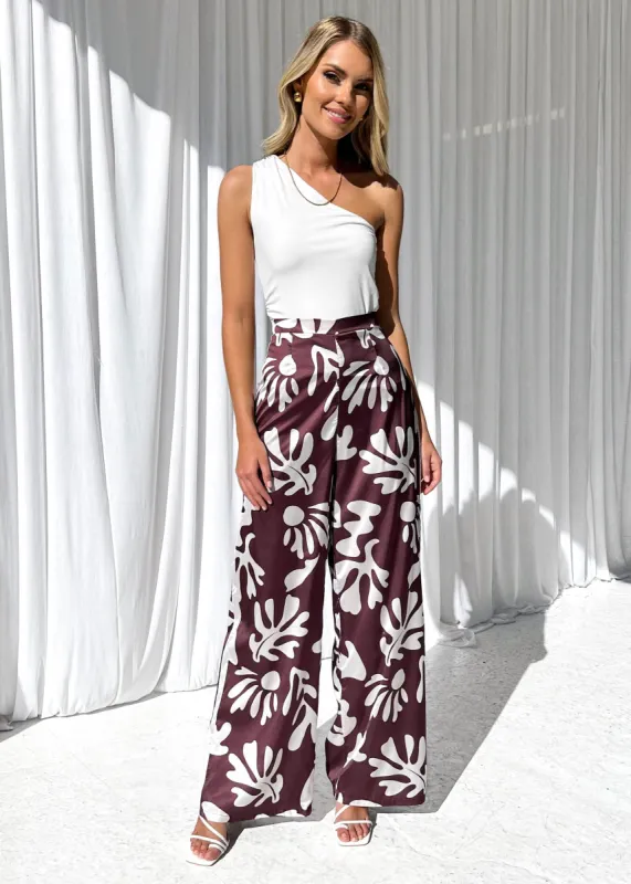 Avianna Pants - Chocolate Botanica sold by Gingham & Heels