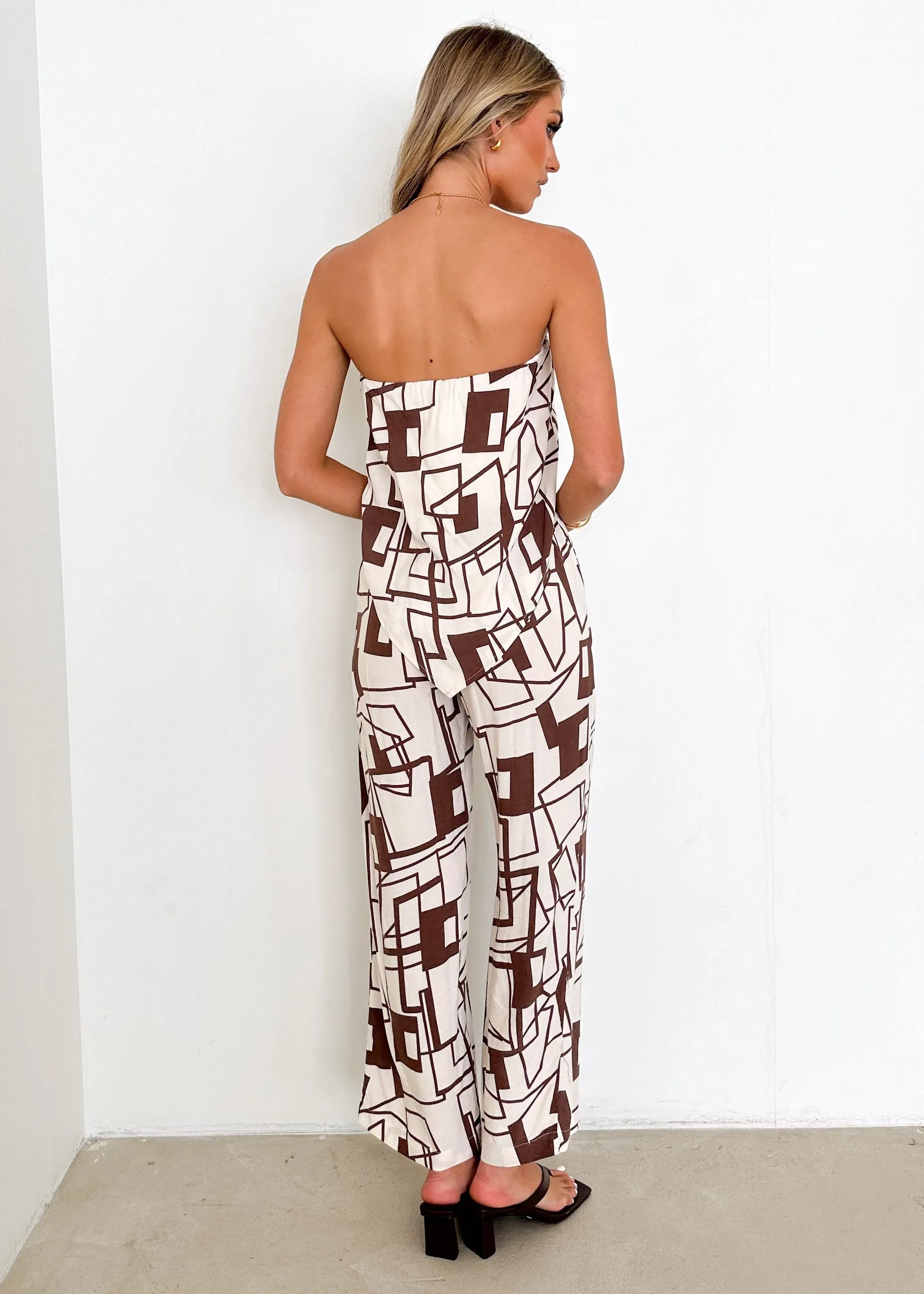 Neeta Strapless Top - Choc Geo sold by Gingham & Heels product image thumbnail 5