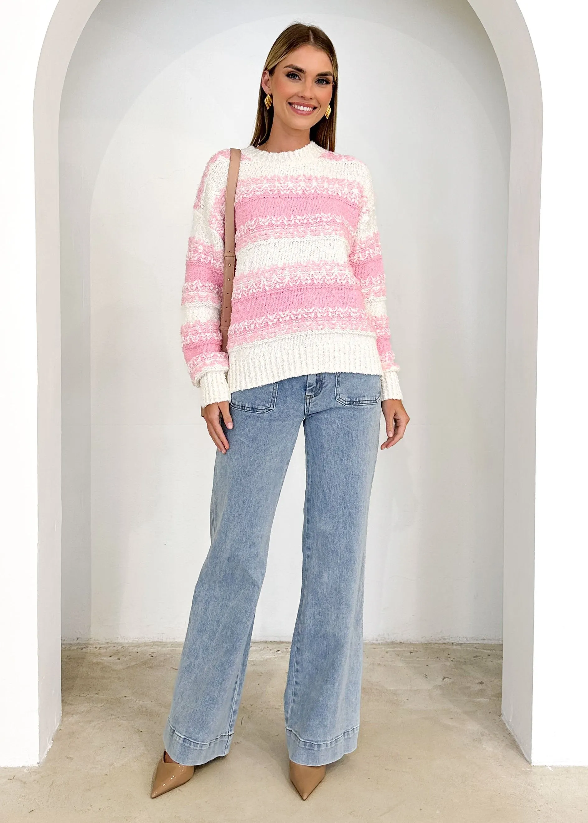 Caspian Sweater - Pink Stripe sold by Gingham & Heels product image thumbnail 3