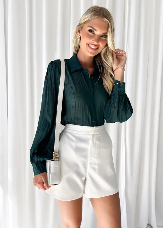 Beth Shirt - Emerald sold by Gingham & Heels