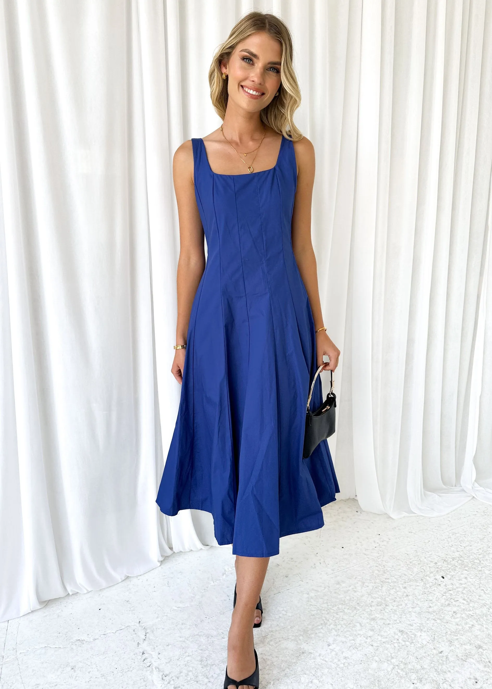 Garten Midi Dress - Cobalt sold by Gingham & Heels product image thumbnail 3