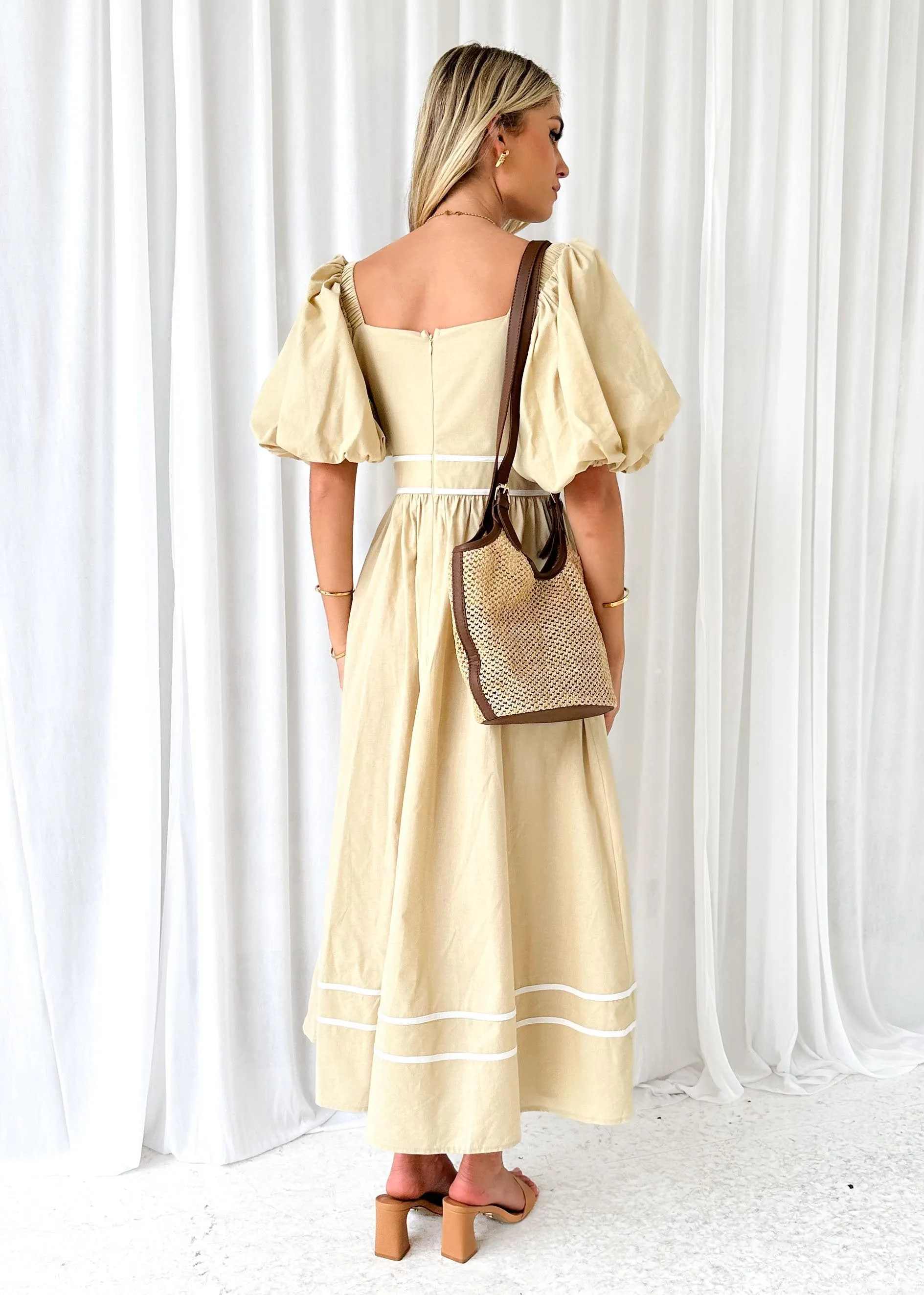 Geelo Midi Dress - Beige sold by Gingham & Heels product image thumbnail 5