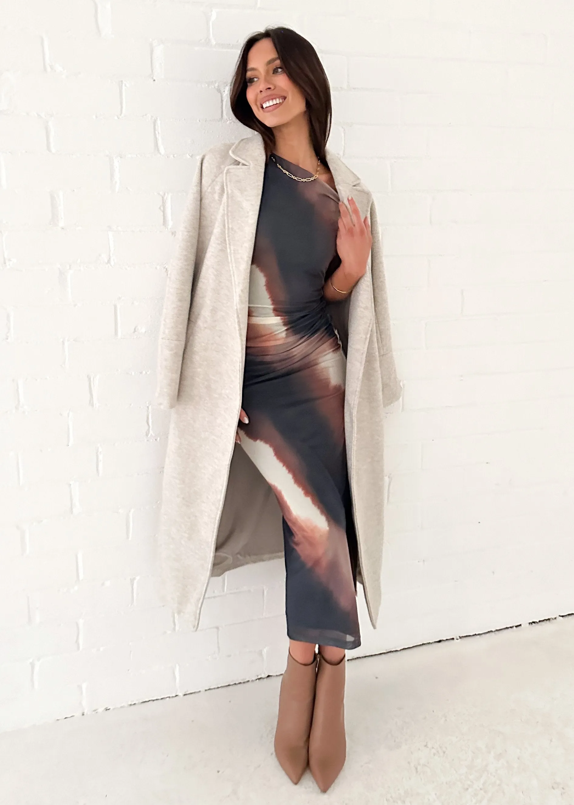 Darbie Mesh Maxi Dress - Brown Tie Dye sold by Gingham & Heels product image thumbnail 3