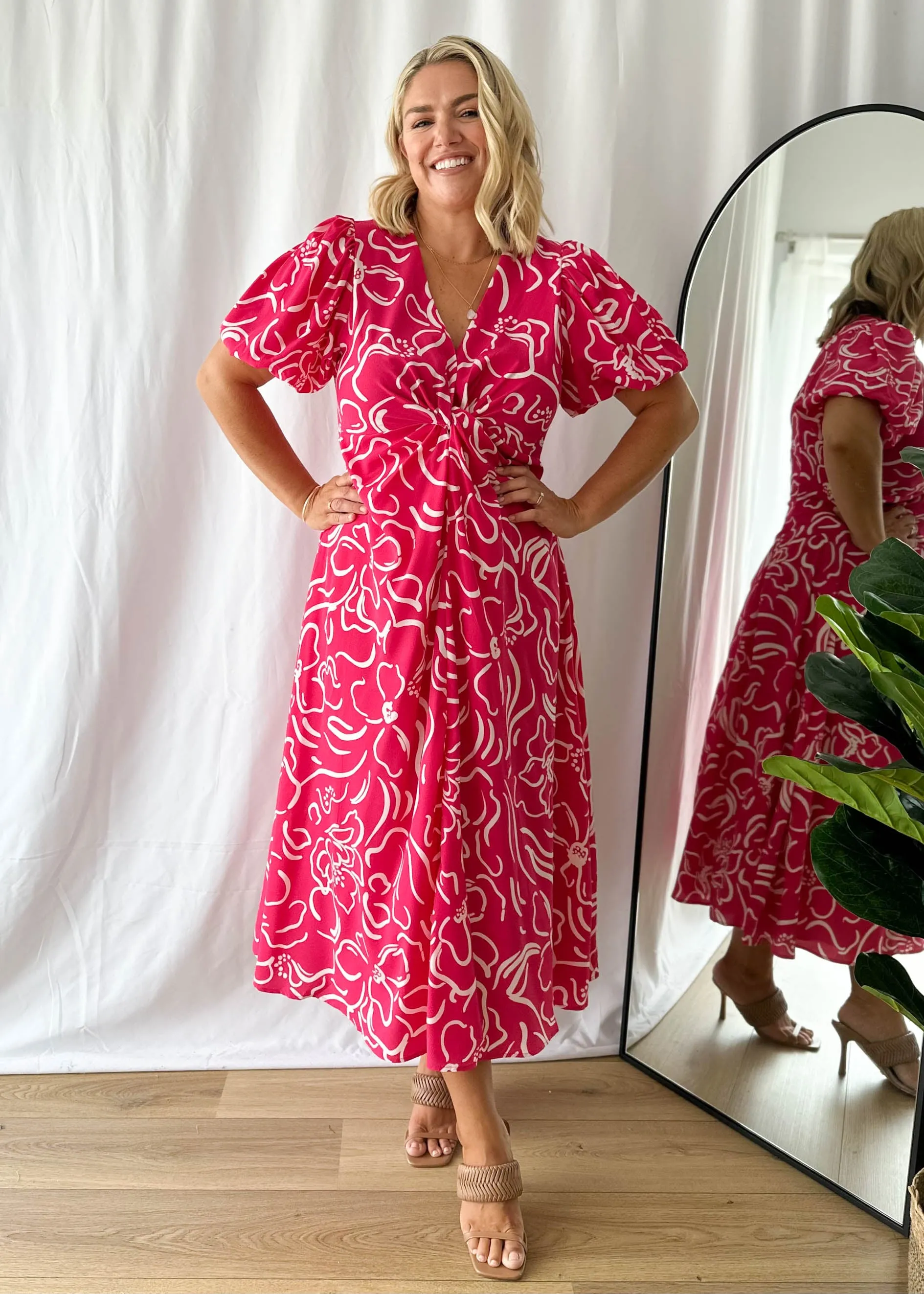 Sahara Midi Dress - Chloe Pink sold by Gingham & Heels product image thumbnail 3