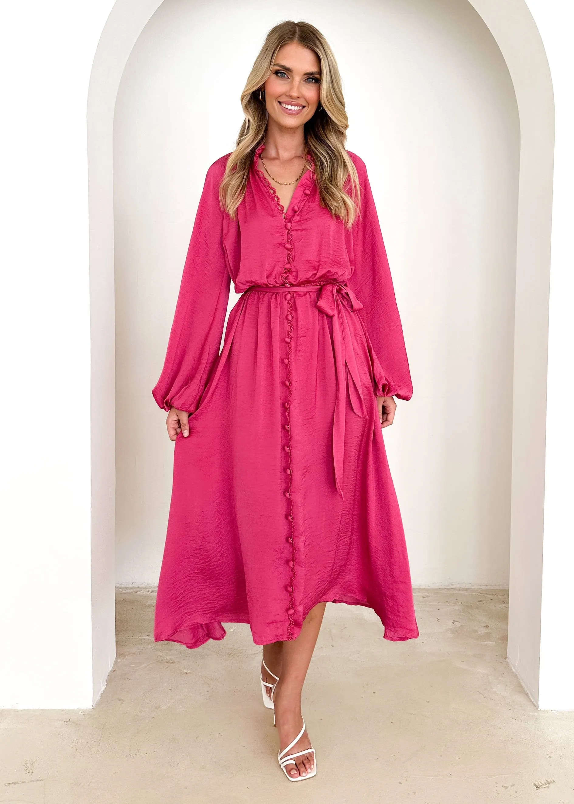 Follina Midi Dress - Magenta sold by Gingham & Heels product image thumbnail 3