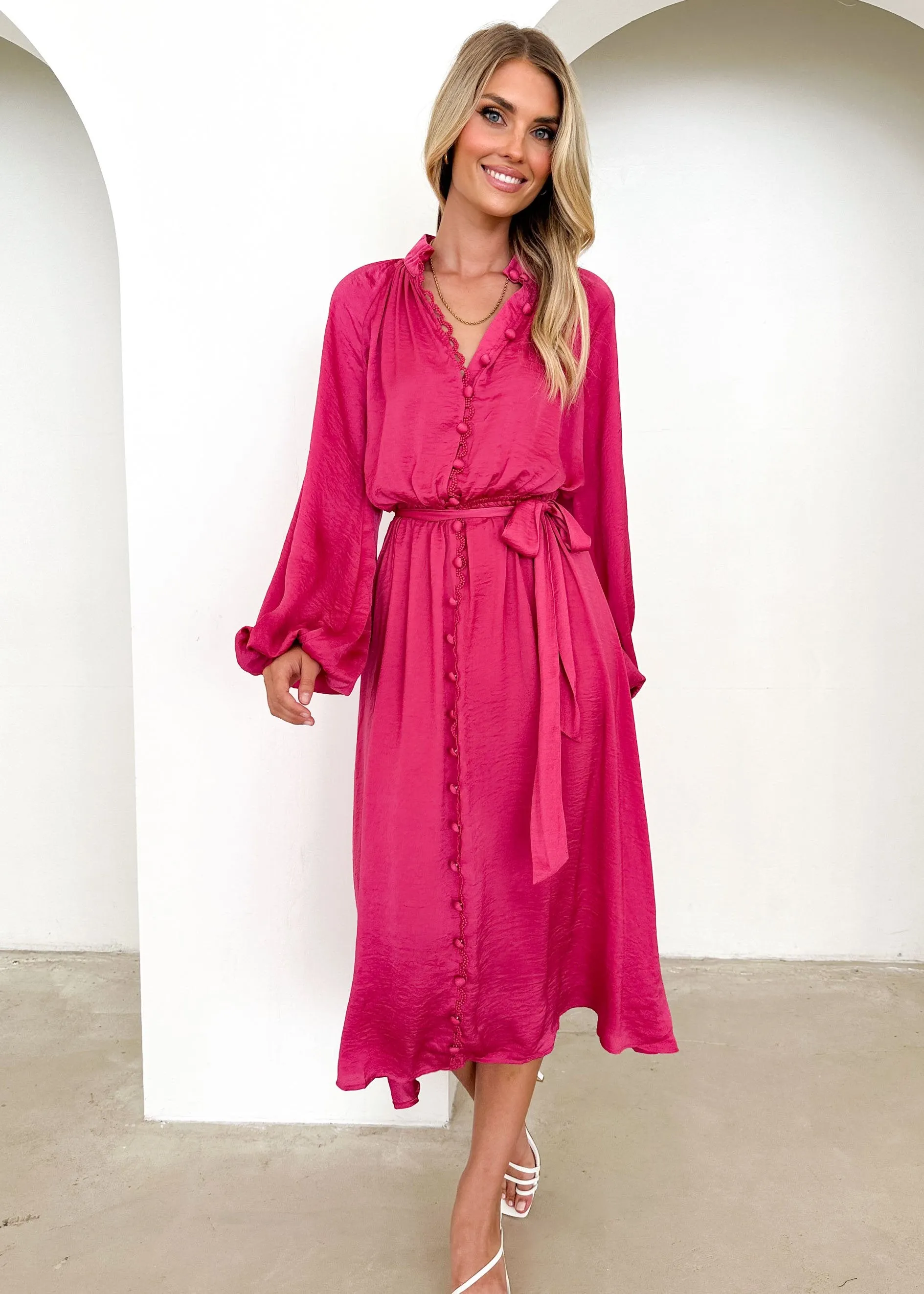 Follina Midi Dress - Magenta sold by Gingham & Heels product image thumbnail 5