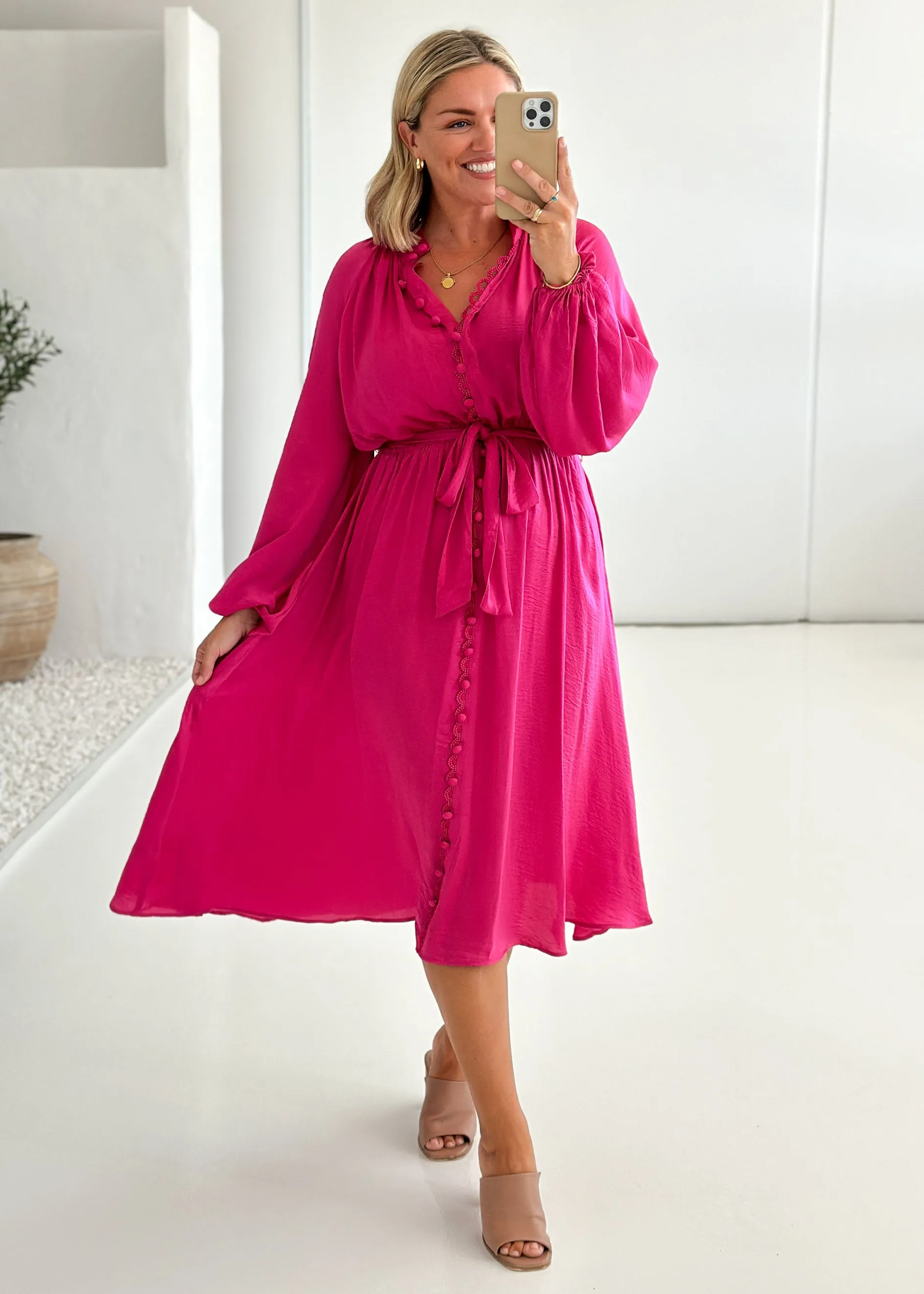 Follina Midi Dress - Magenta sold by Gingham & Heels product image thumbnail 2