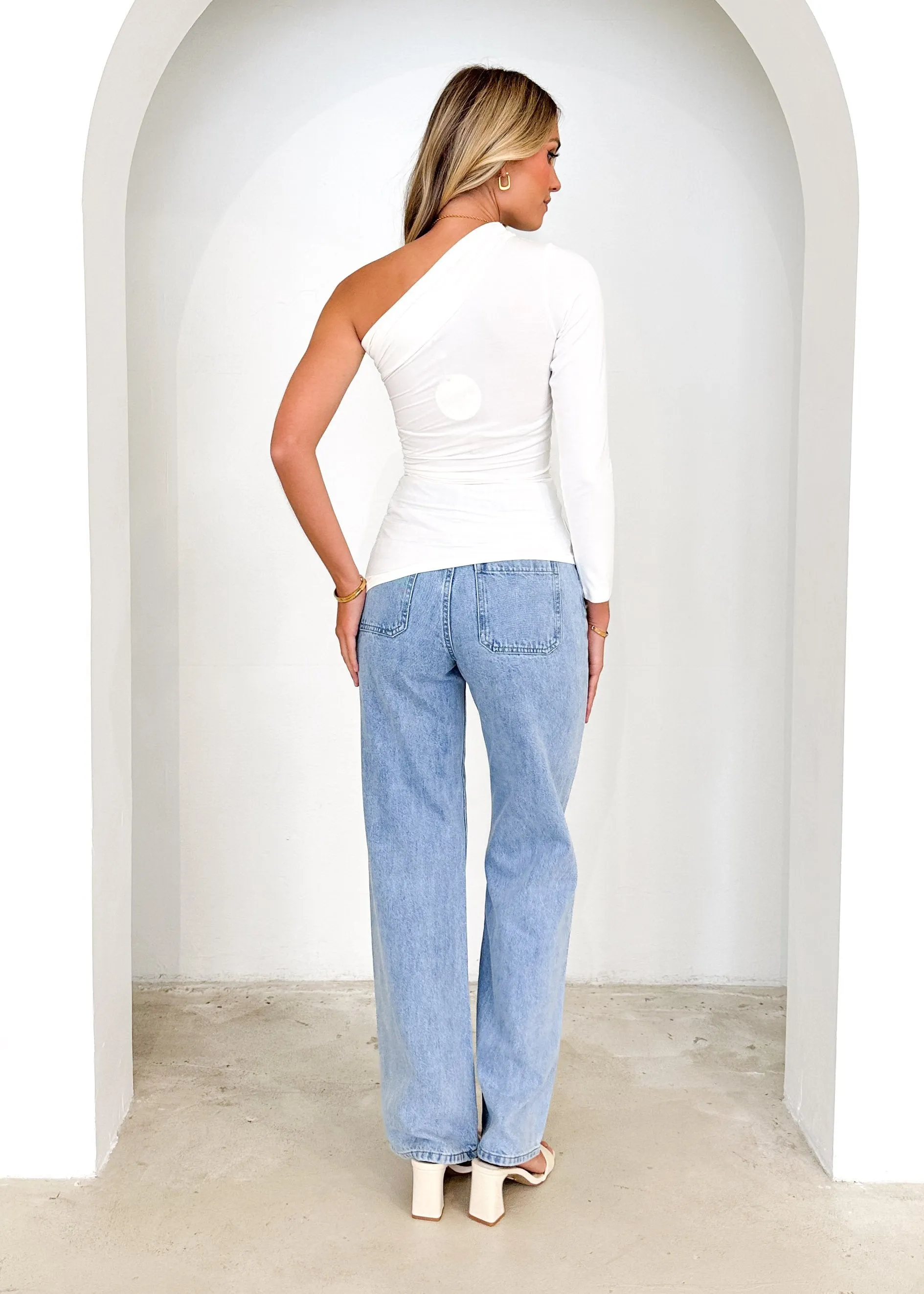 Hayler One Shoulder Top - Cream sold by Gingham & Heels product image thumbnail 5