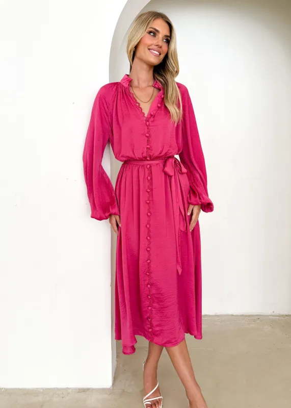 Follina Midi Dress - Magenta sold by Gingham & Heels