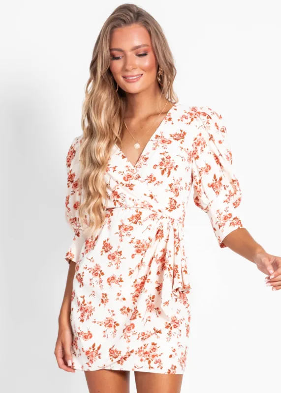 Bryn Dress - White Floral sold by Gingham & Heels