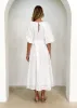 Vida Midi Dress - White Anglaise sold by Gingham & Heels