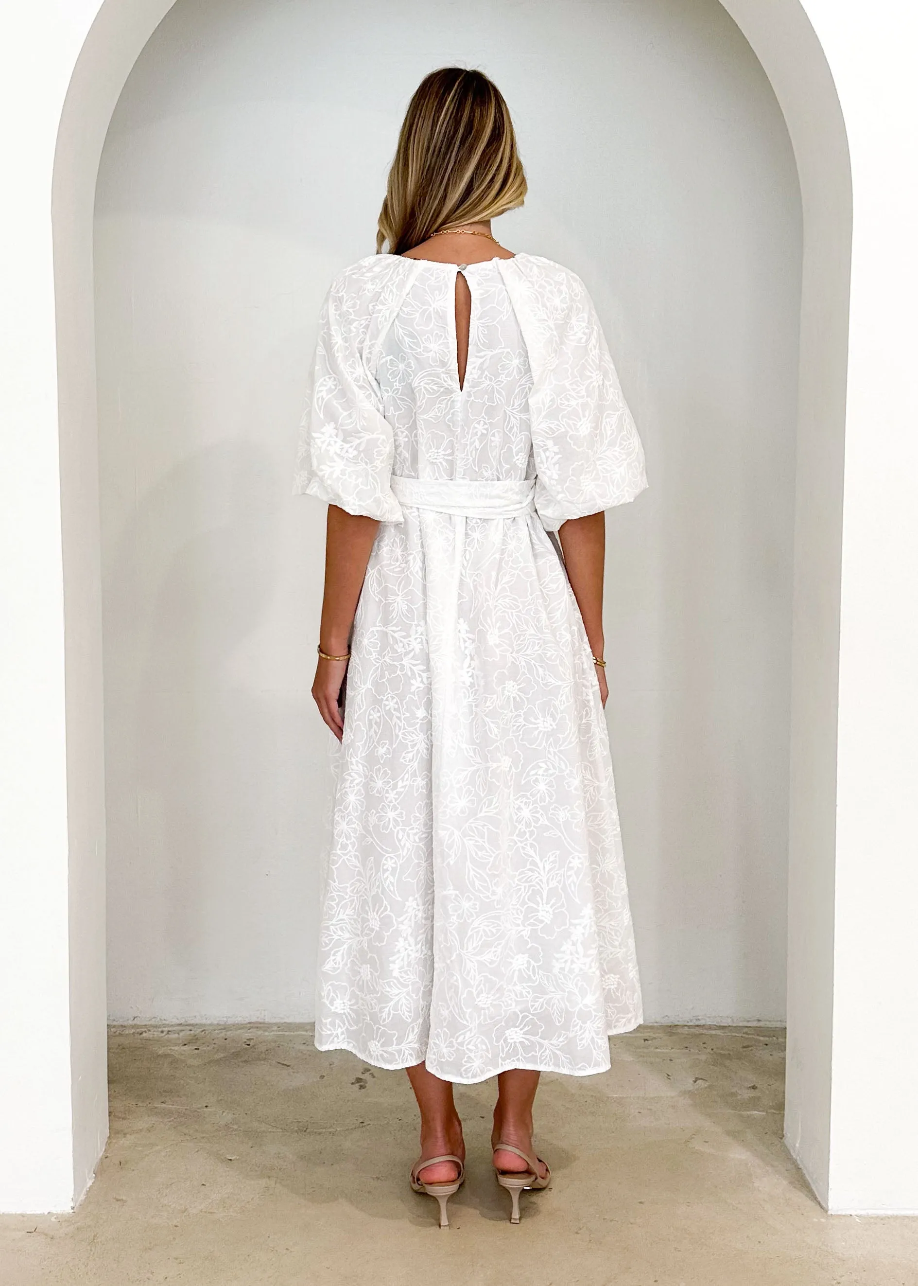 Vida Midi Dress - White Anglaise sold by Gingham & Heels product image thumbnail 5