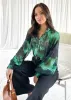 Kamey Blouse - Emerald Watercolour sold by Gingham & Heels