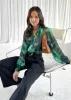Kamey Blouse - Emerald Watercolour sold by Gingham & Heels