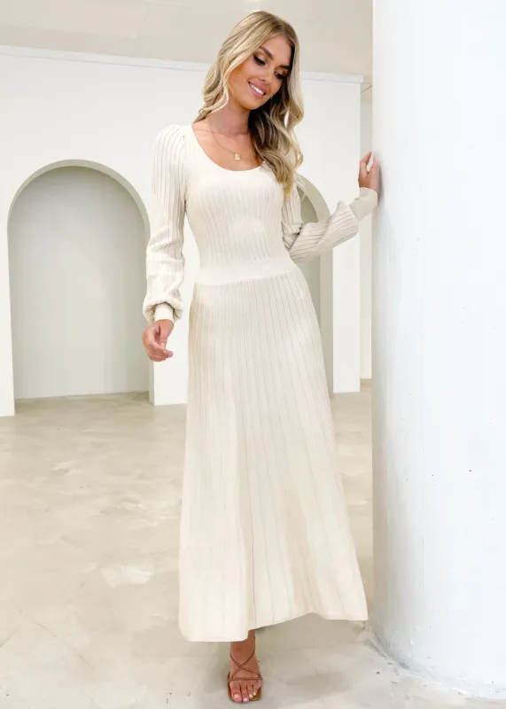 Abbia Knit Midi Dress - Beige sold by Gingham & Heels