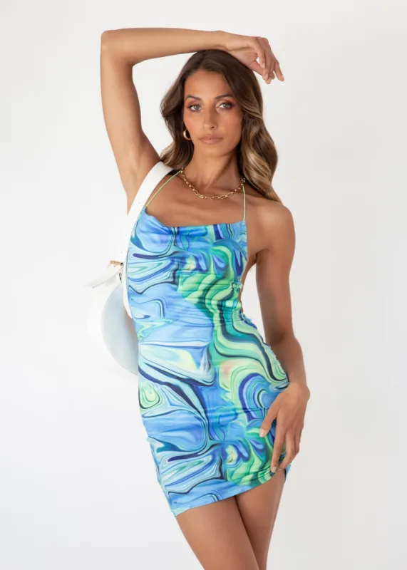 Coming In Hot Dress - Ocean Swirl sold by Gingham & Heels