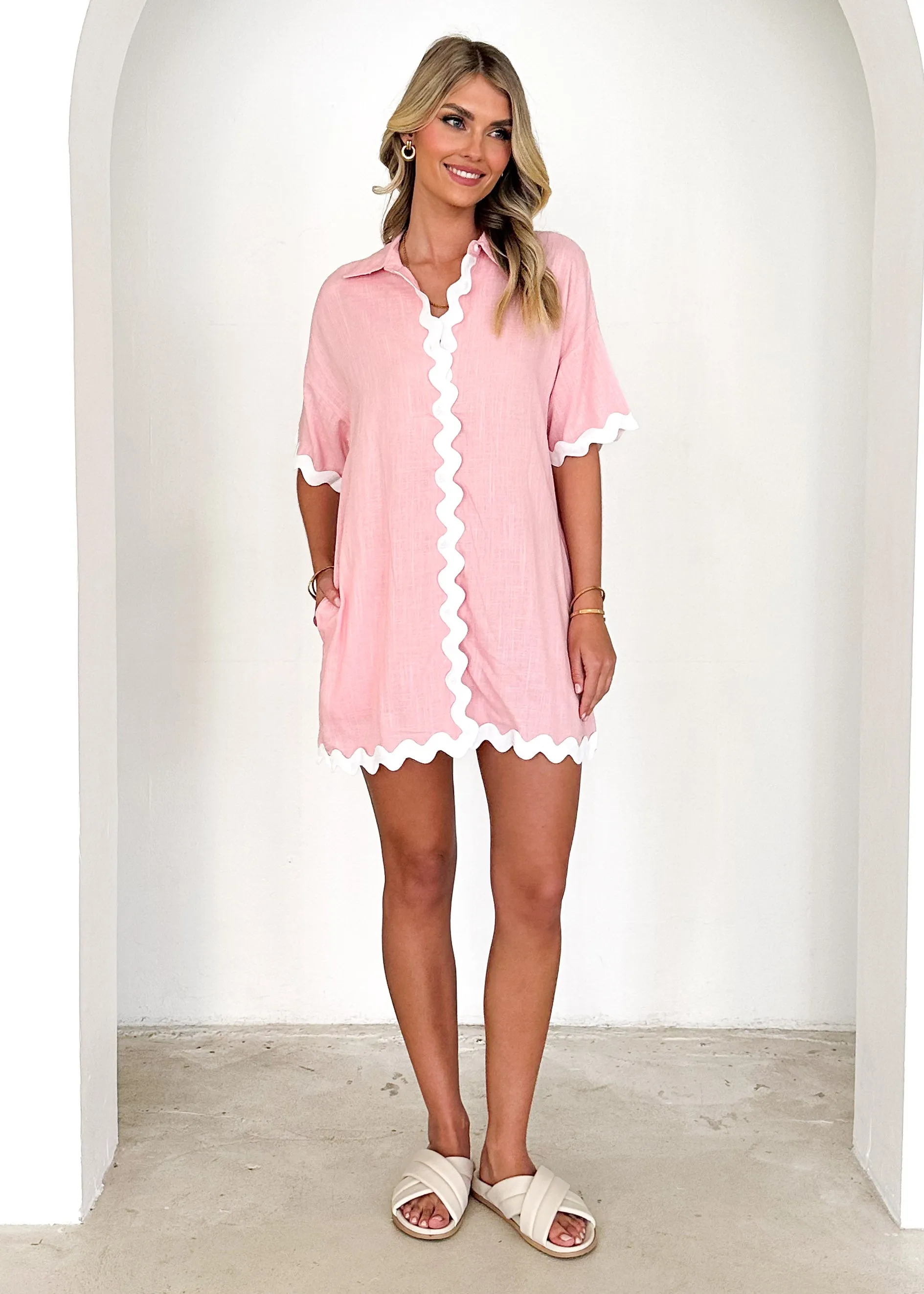 Tresho Shirt Dress - Pink sold by Gingham & Heels product image thumbnail 3