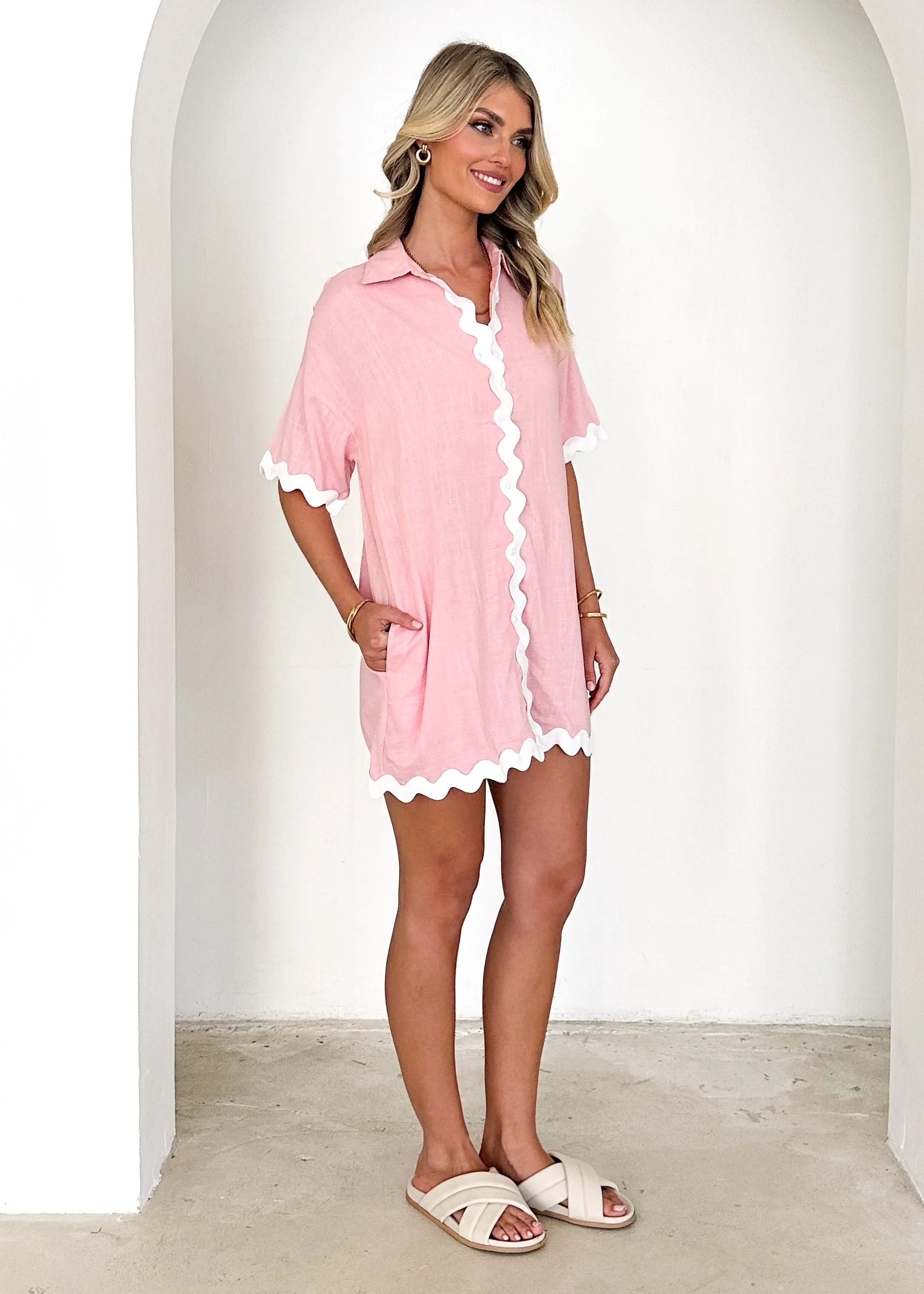 Tresho Shirt Dress - Pink sold by Gingham & Heels product image thumbnail 4