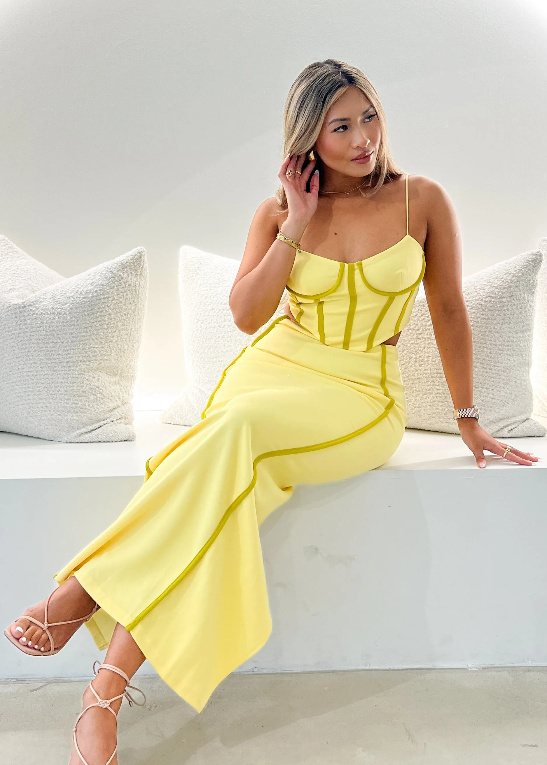 Karlaa Maxi Skirt - Lemon sold by Gingham & Heels product image thumbnail 4