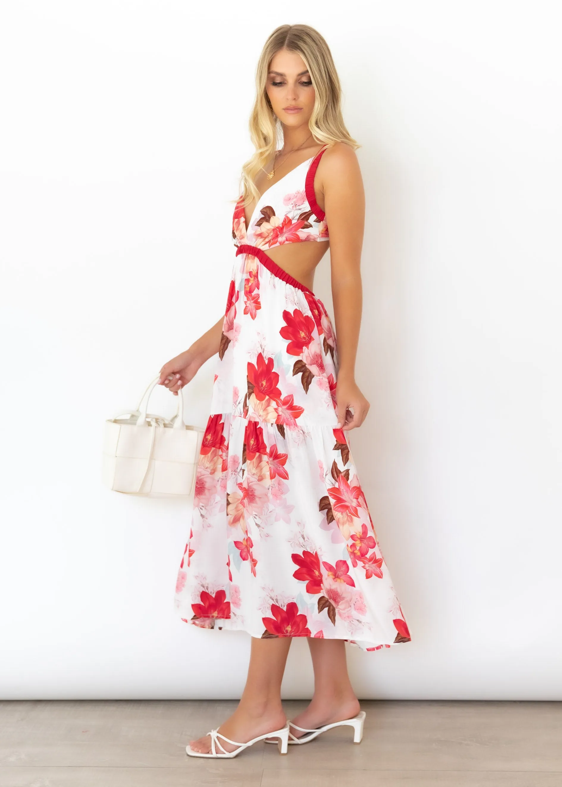 Delphie Maxi Dress - White Blooms sold by Gingham & Heels product image thumbnail 4